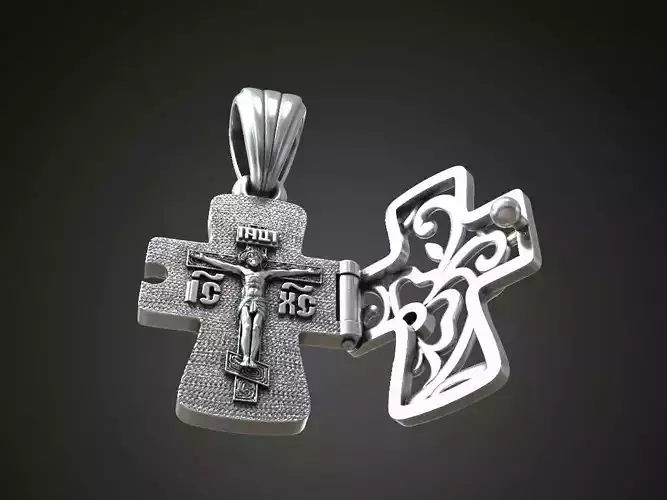 Locket cross orthodox eastern christian jewelry necklace