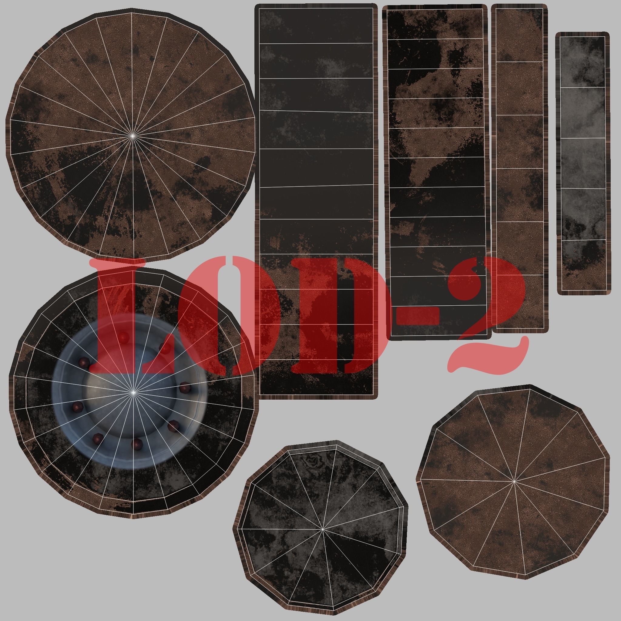 Post Apocalyptic Mini Morris Low-poly War Car Game Asset Low-poly 3D model_88