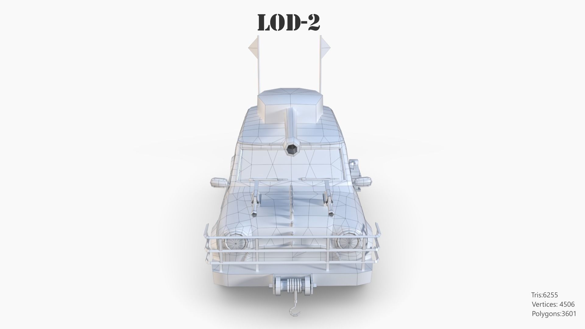 Post Apocalyptic Mini Morris Low-poly War Car Game Asset Low-poly 3D model_69