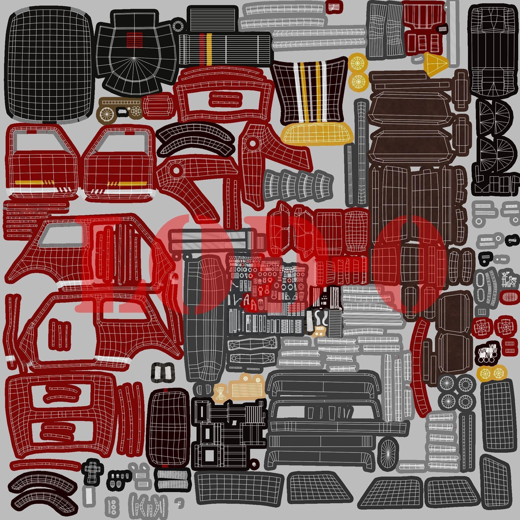 Post Apocalyptic Mini Morris Low-poly War Car Game Asset Low-poly 3D model_81