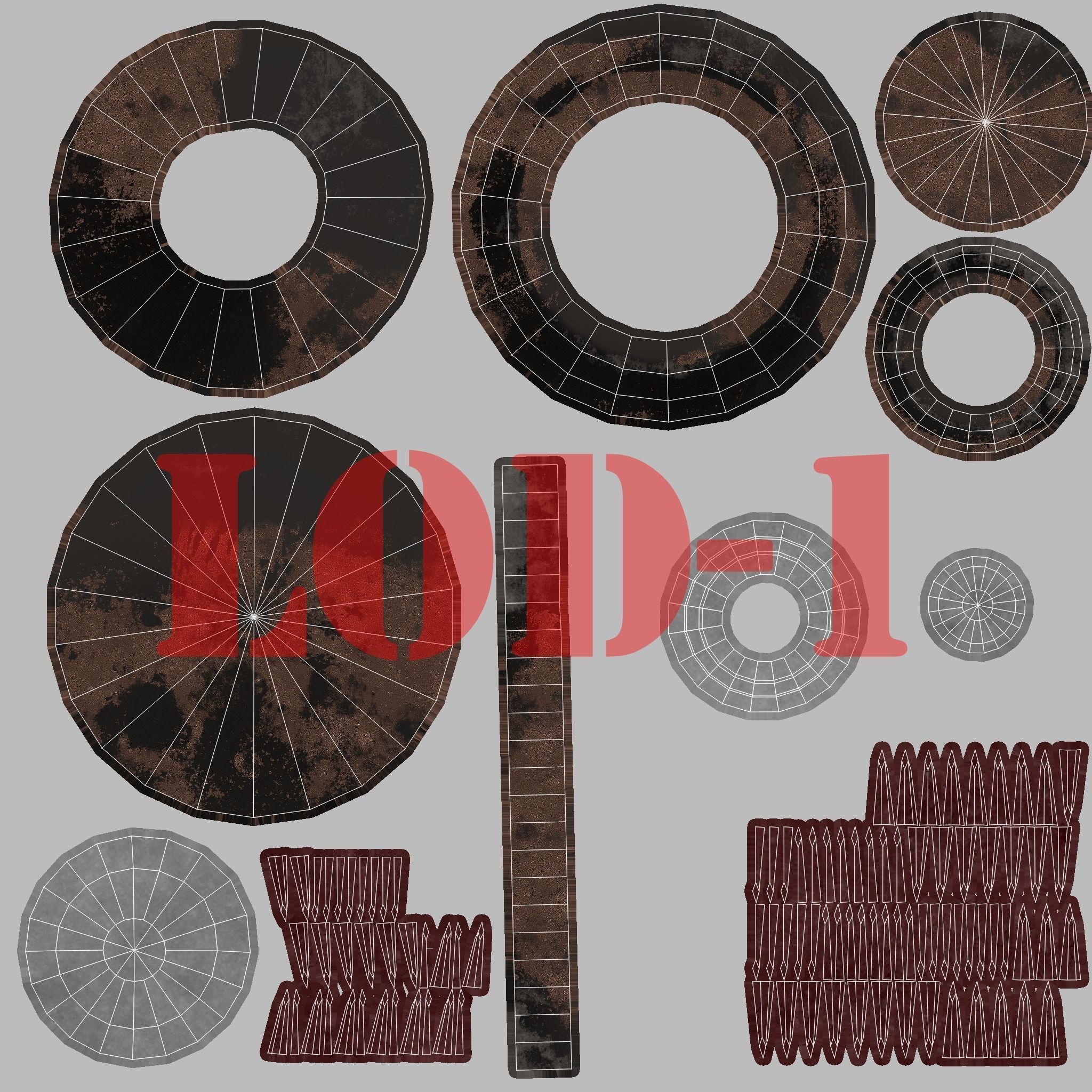 Post Apocalyptic Mini Morris Low-poly War Car Game Asset Low-poly 3D model_84