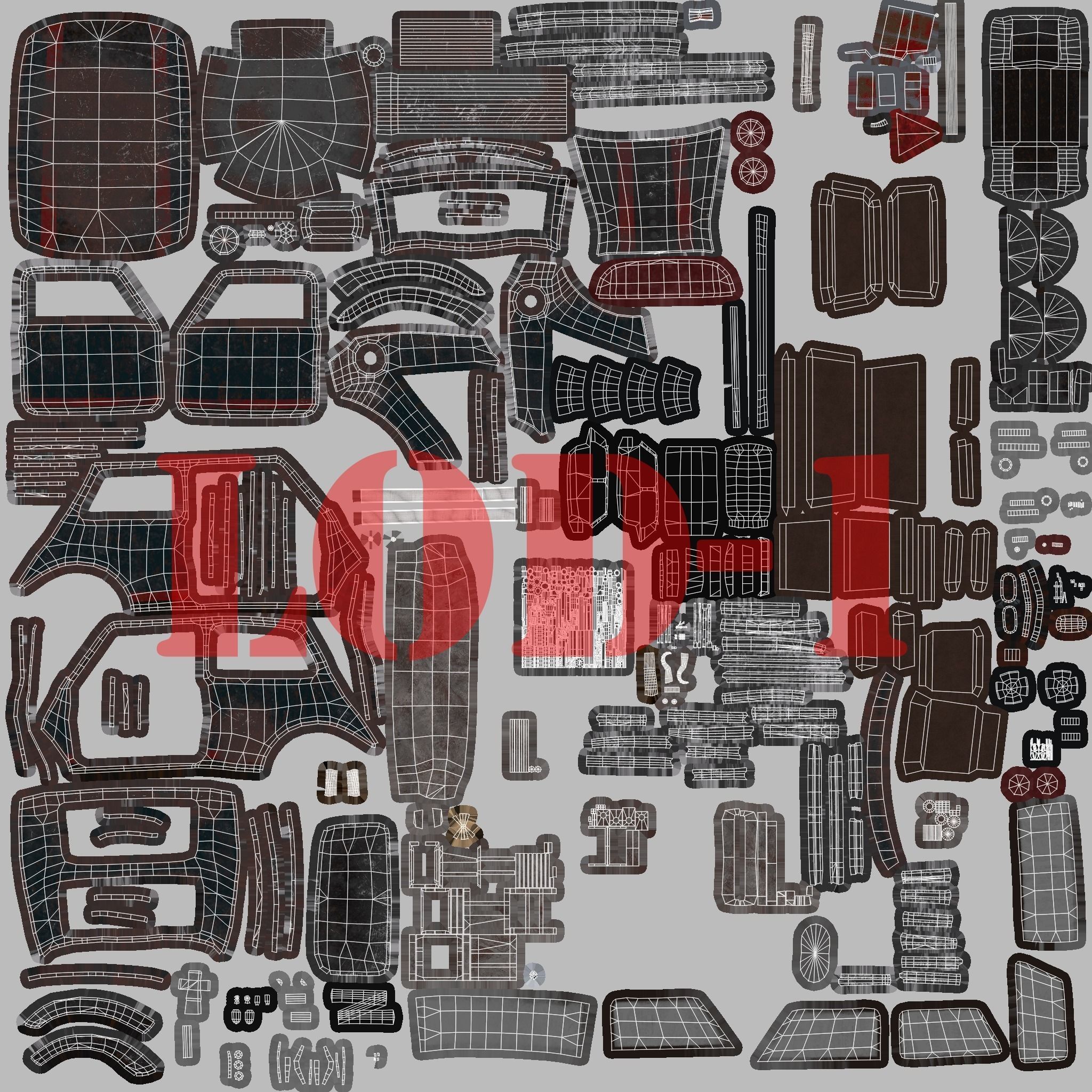 Post Apocalyptic Mini Morris Low-poly War Car Game Asset Low-poly 3D model_83