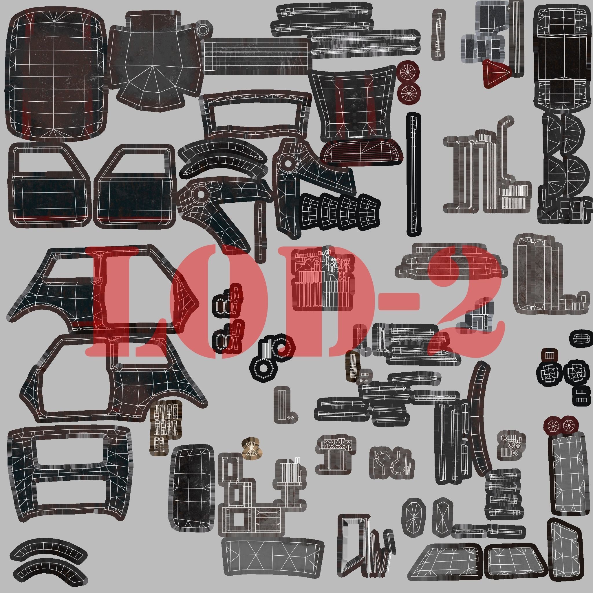 Post Apocalyptic Mini Morris Low-poly War Car Game Asset Low-poly 3D model_87