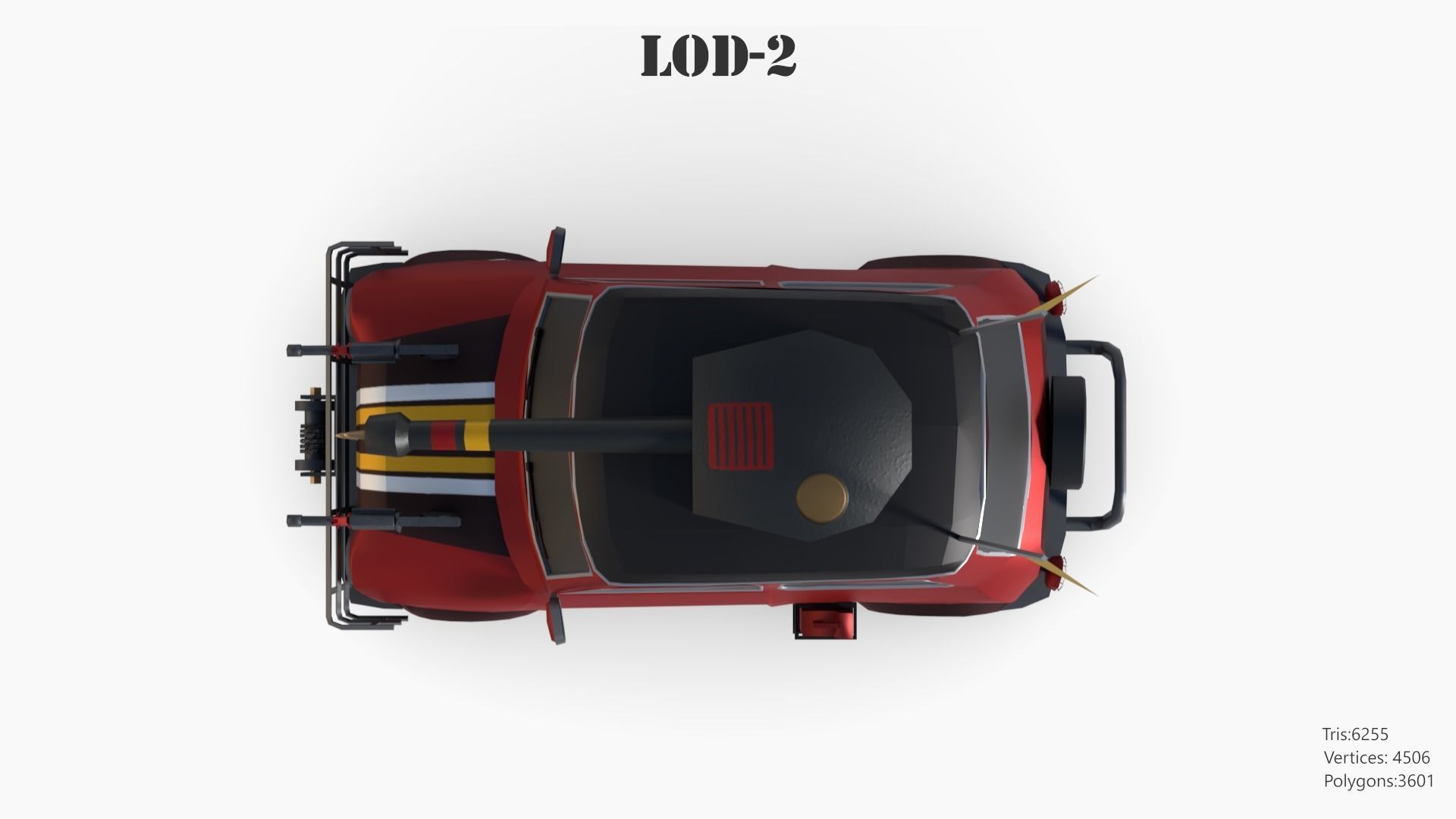 Post Apocalyptic Mini Morris Low-poly War Car Game Asset Low-poly 3D model_63