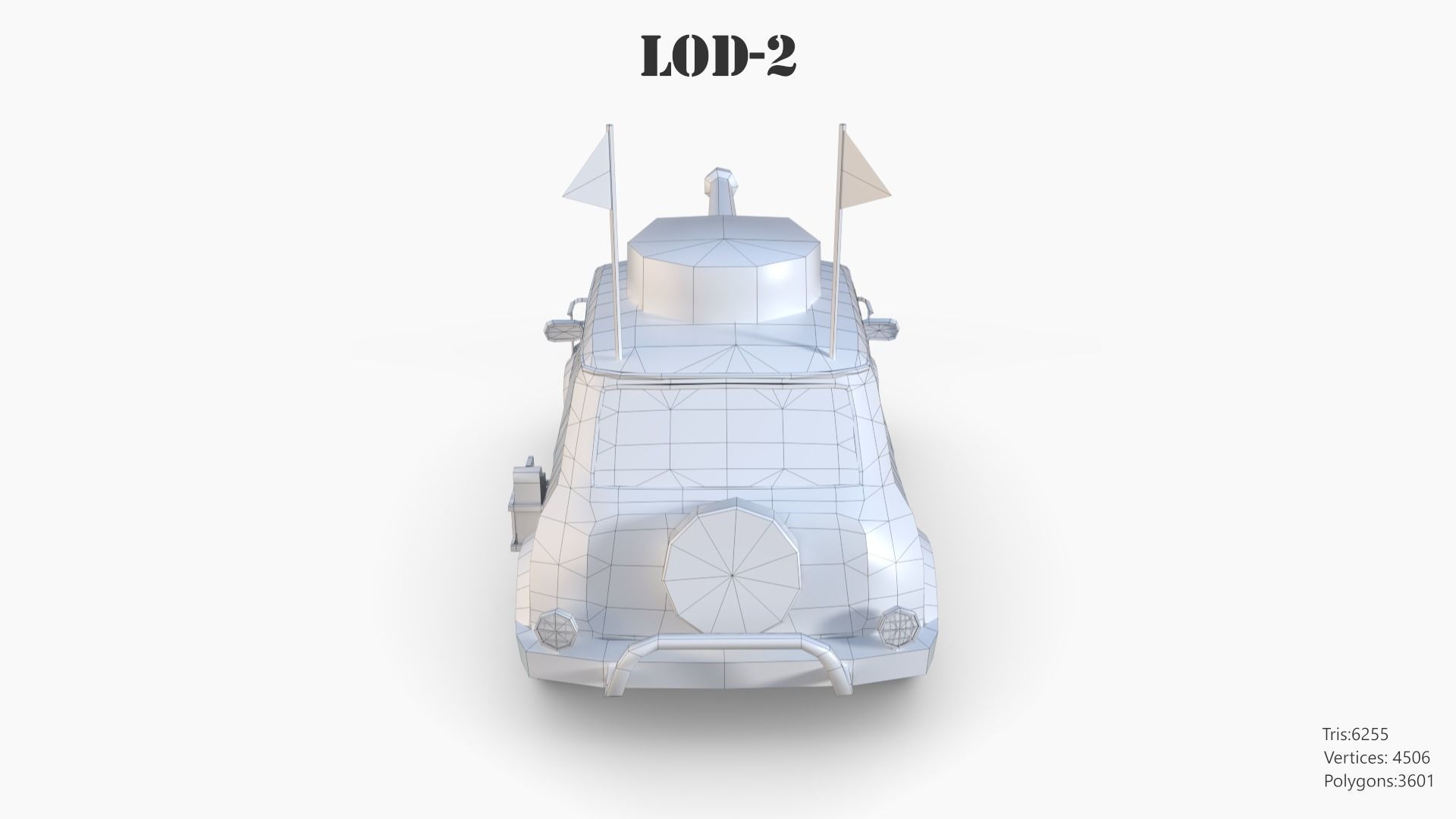 Post Apocalyptic Mini Morris Low-poly War Car Game Asset Low-poly 3D model_67