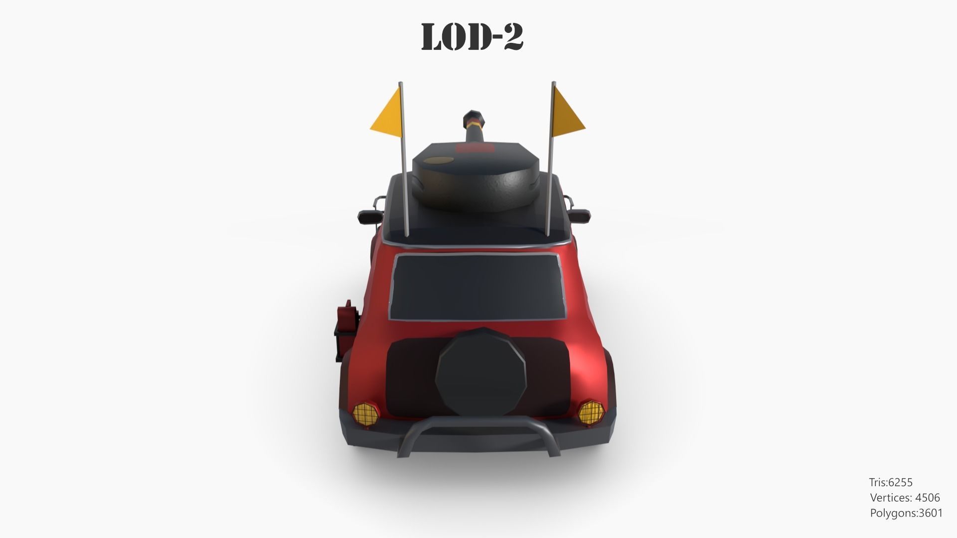 Post Apocalyptic Mini Morris Low-poly War Car Game Asset Low-poly 3D model_60