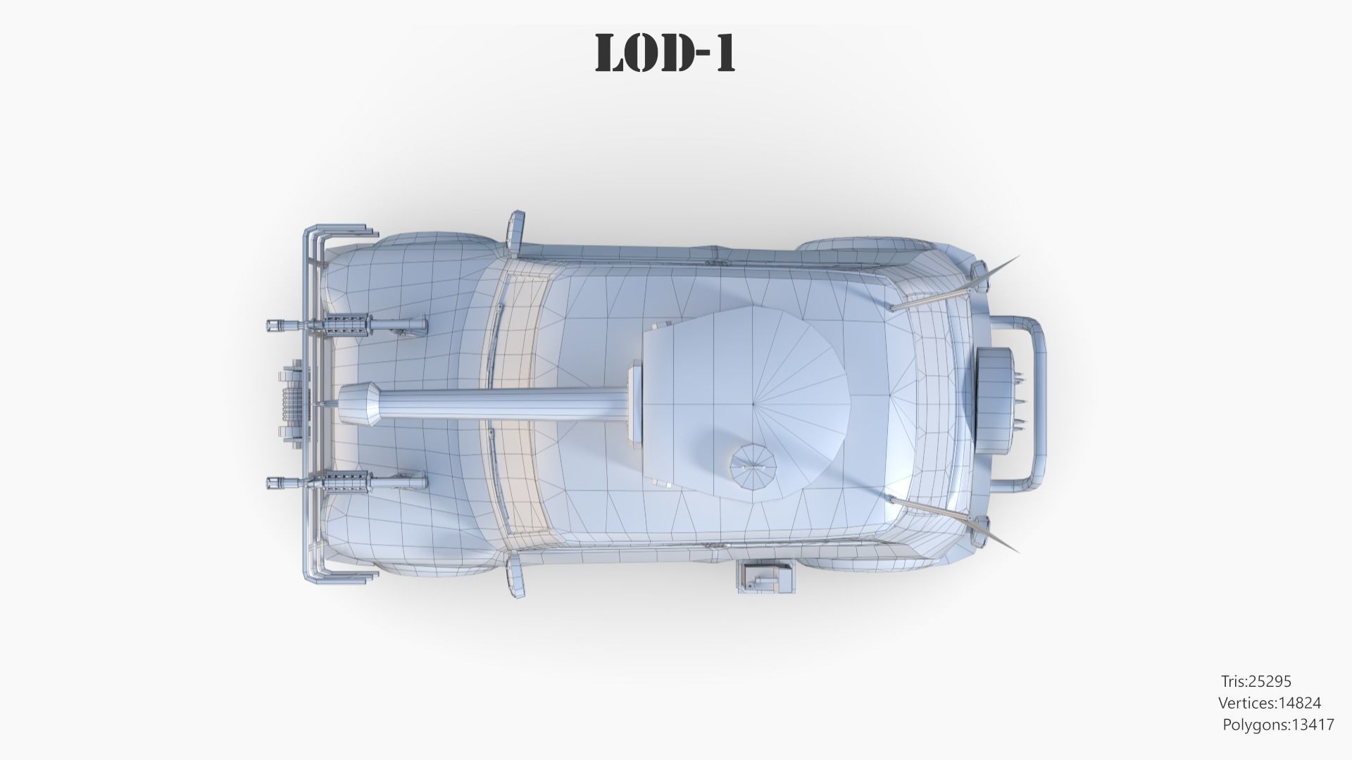 Post Apocalyptic Mini Morris Low-poly War Car Game Asset Low-poly 3D model_47