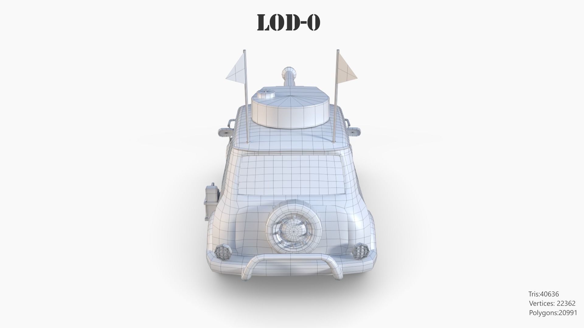Post Apocalyptic Mini Morris Low-poly War Car Game Asset Low-poly 3D model_25