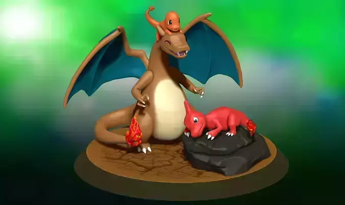 Pokemon Charizard Evolutions - 3D Printable Figure