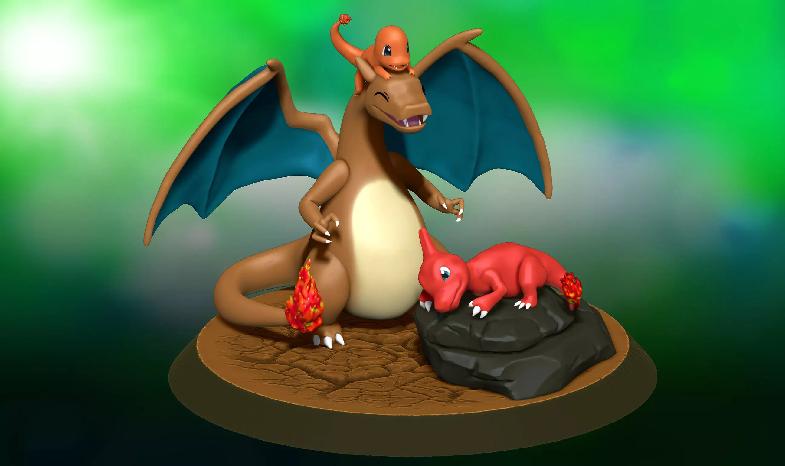 Pokemon Charizard Evolutions - 3D Printable Figure 3D print model_0