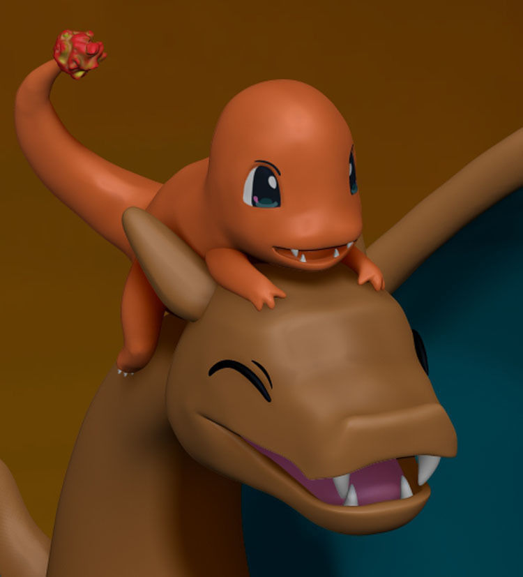 Pokemon Charizard Evolutions - 3D Printable Figure 3D print model_3