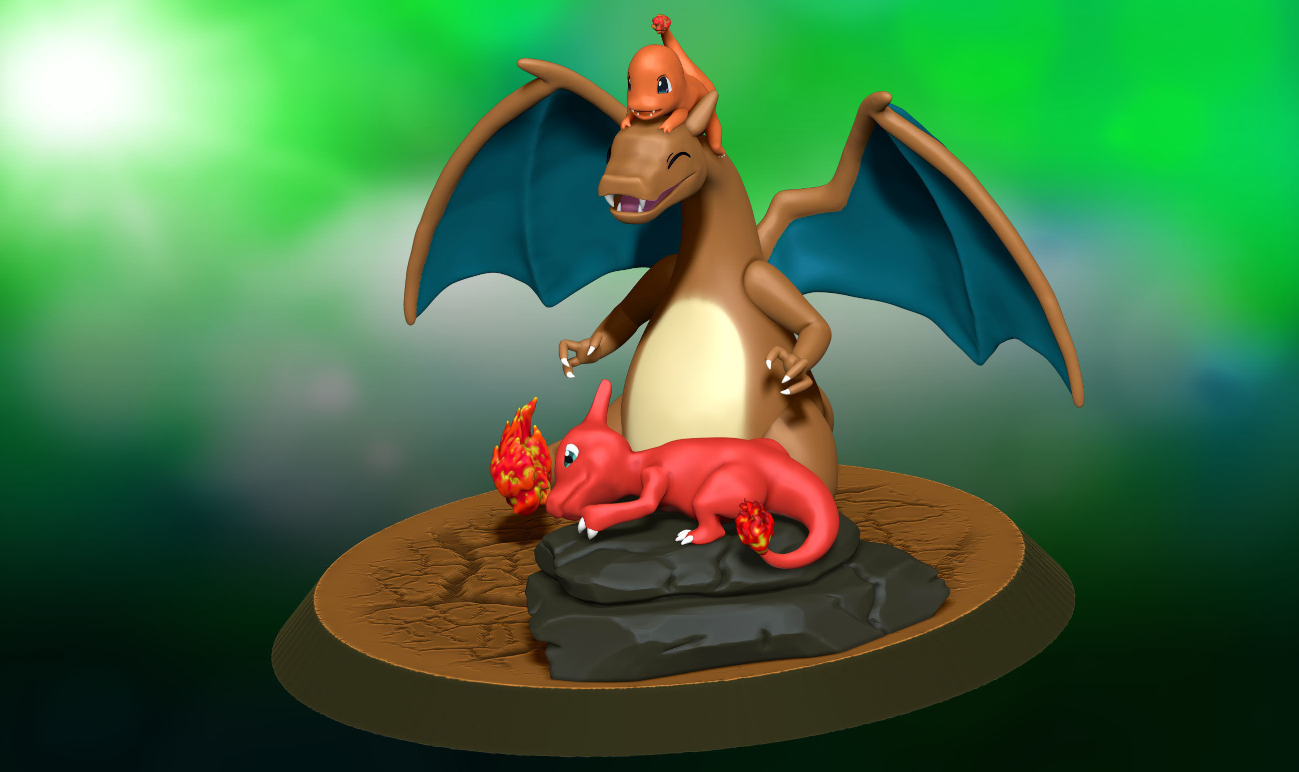 Pokemon Charizard Evolutions - 3D Printable Figure 3D print model_1