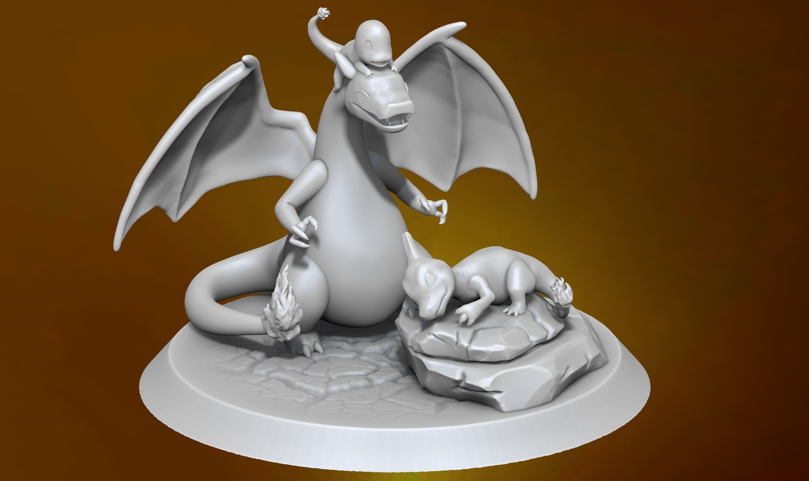 Pokemon Charizard Evolutions - 3D Printable Figure 3D print model_2