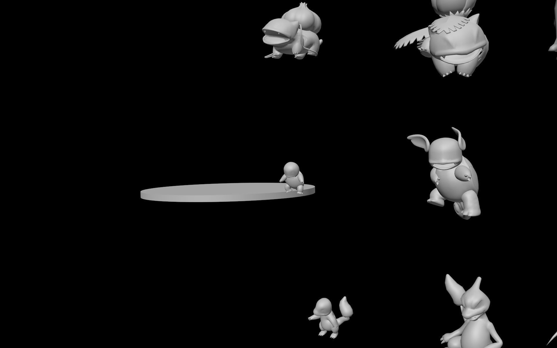 Original starter pokemons with their evolutions 3D print model_10