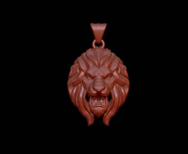 lion pendant 3D print model_1