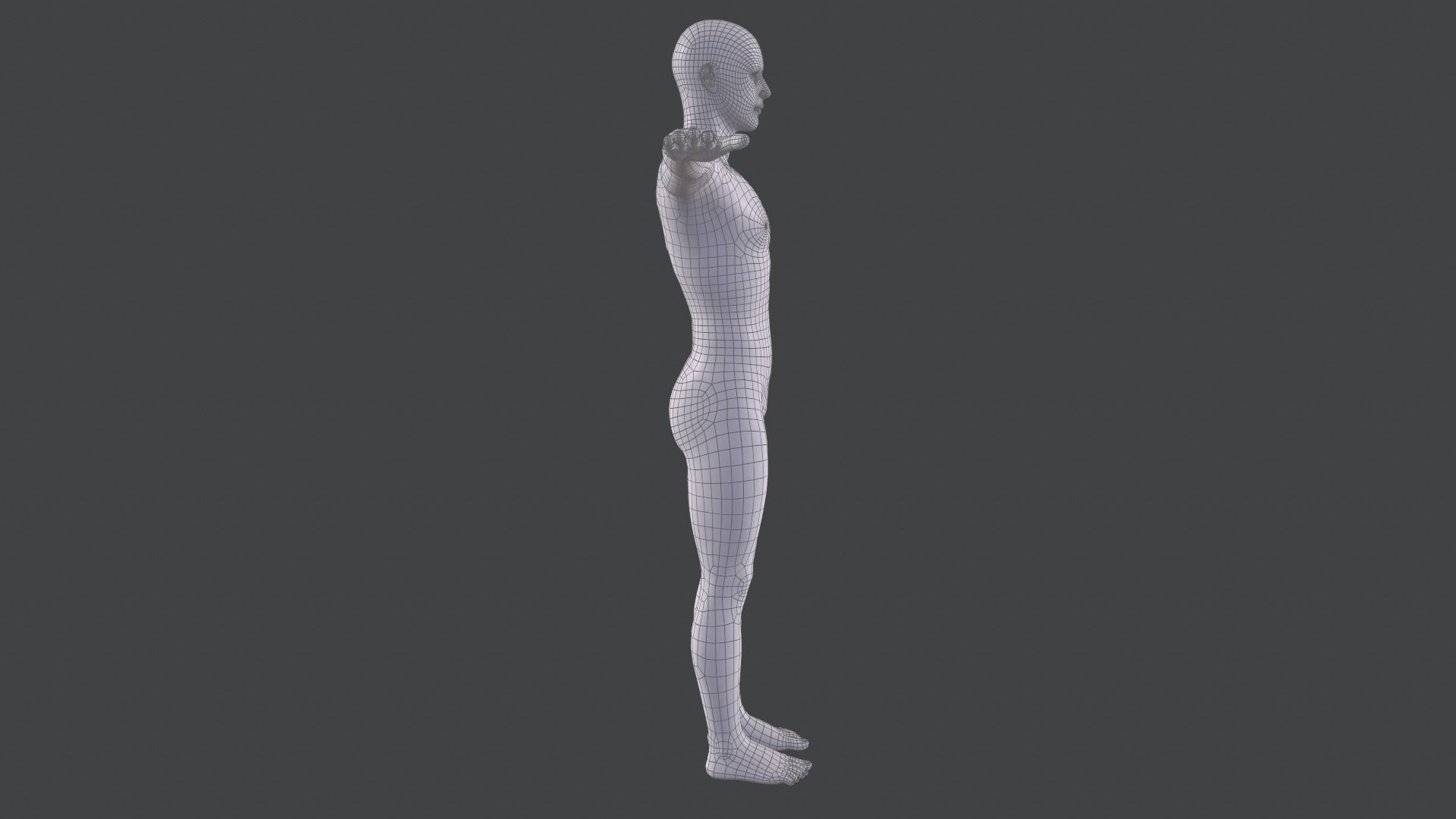 Male Base Mesh Low-poly 3D model_8