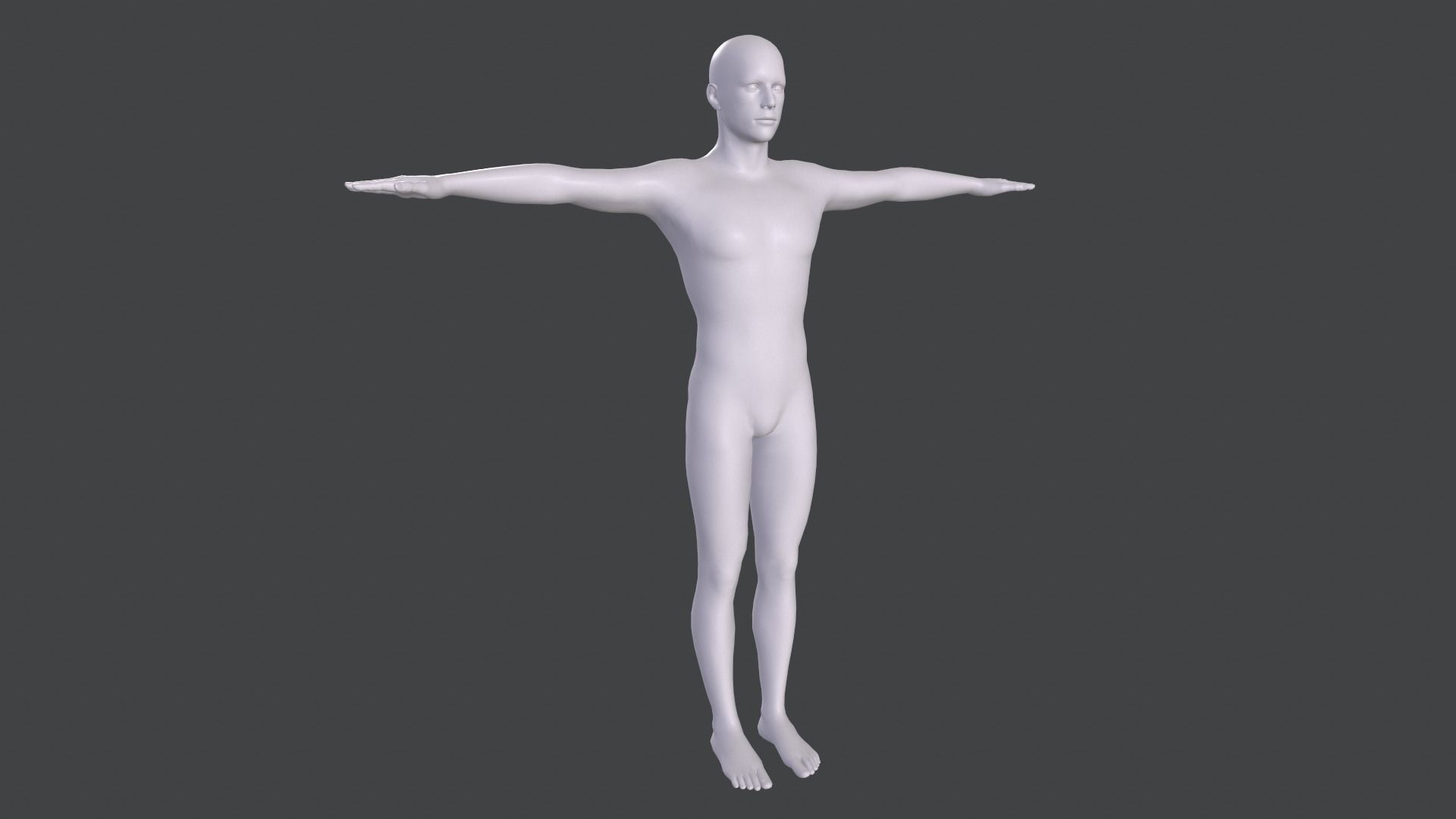 Male Base Mesh Low-poly 3D model_1