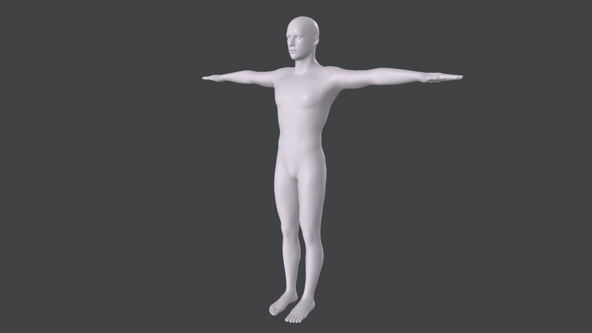 Male Base Mesh Low-poly 3D model_5