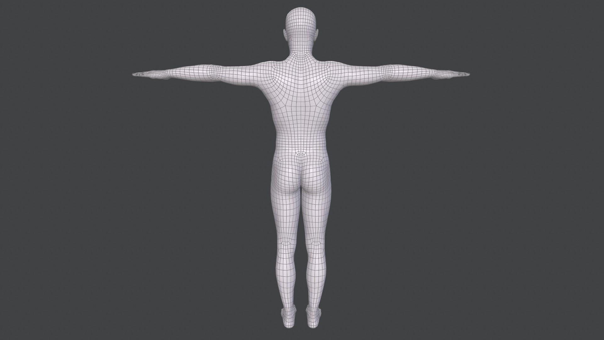 Male Base Mesh Low-poly 3D model_9