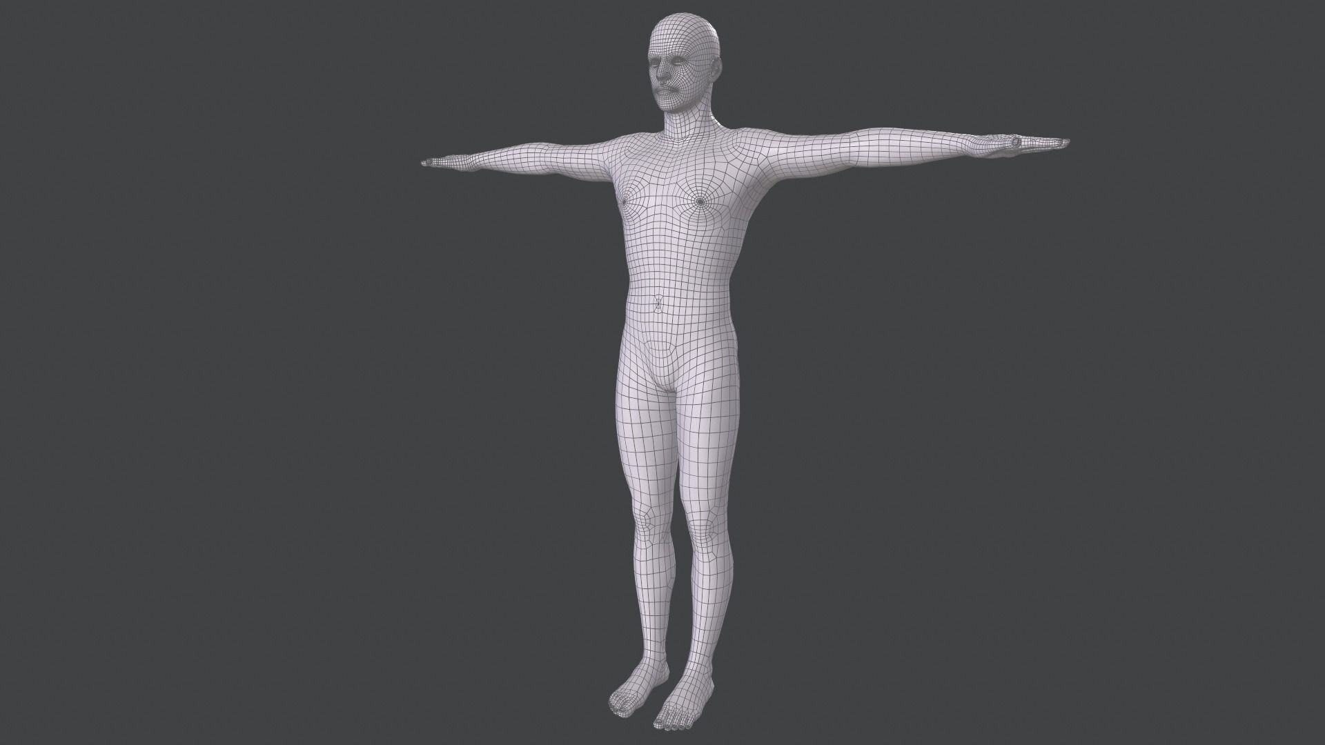 Male Base Mesh Low-poly 3D model_11