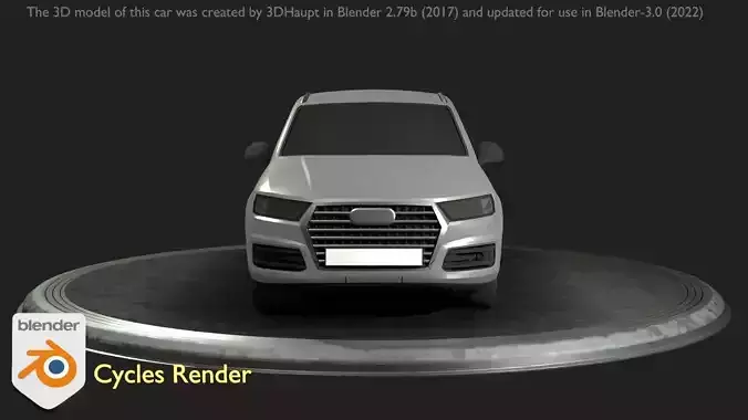 City Car 72 SUV Type-B Blue Low-poly 3D model