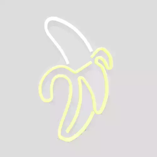 Neon Sign Banana Low-poly 3D model