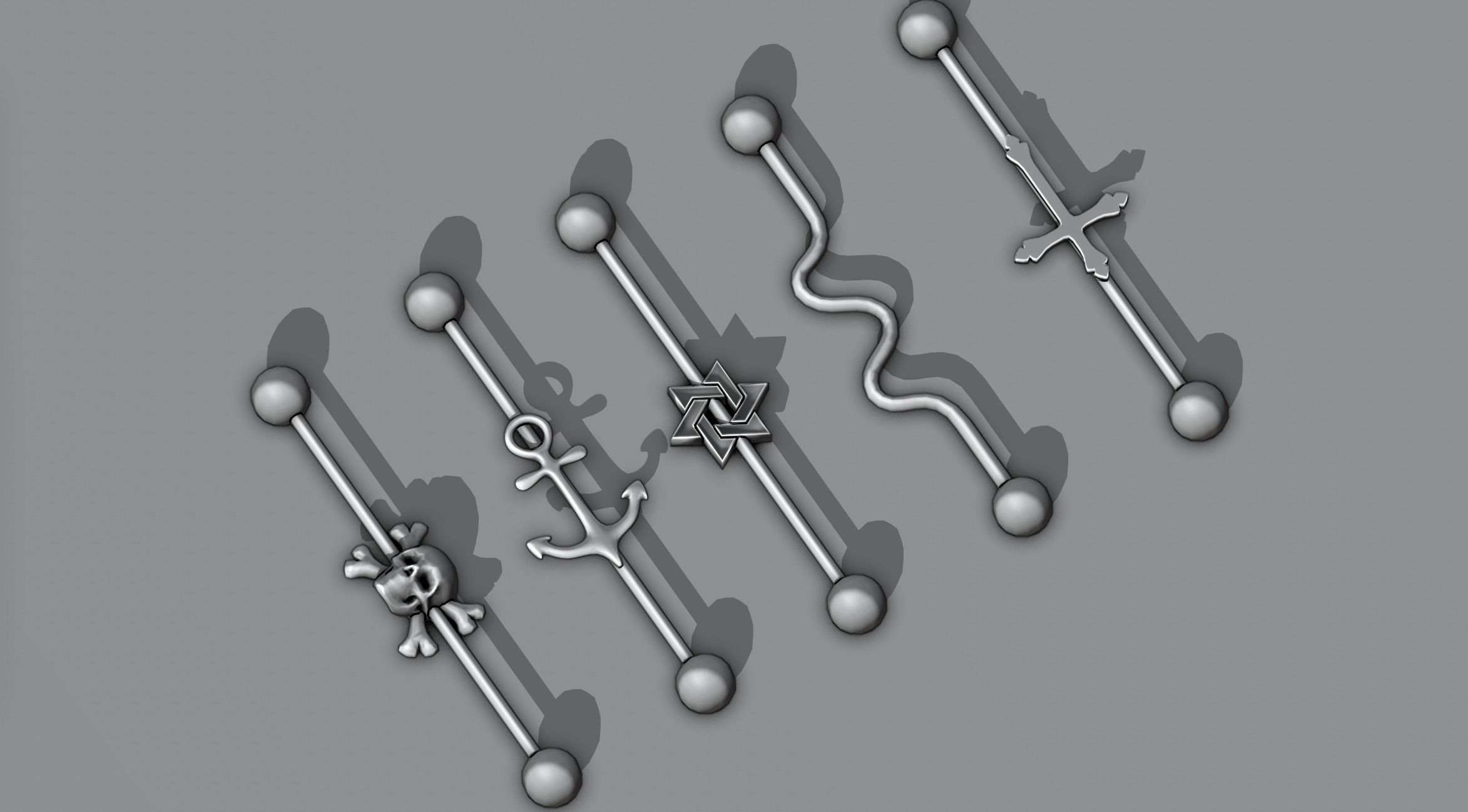 Piercing set 2 star wars ship 3D model_5