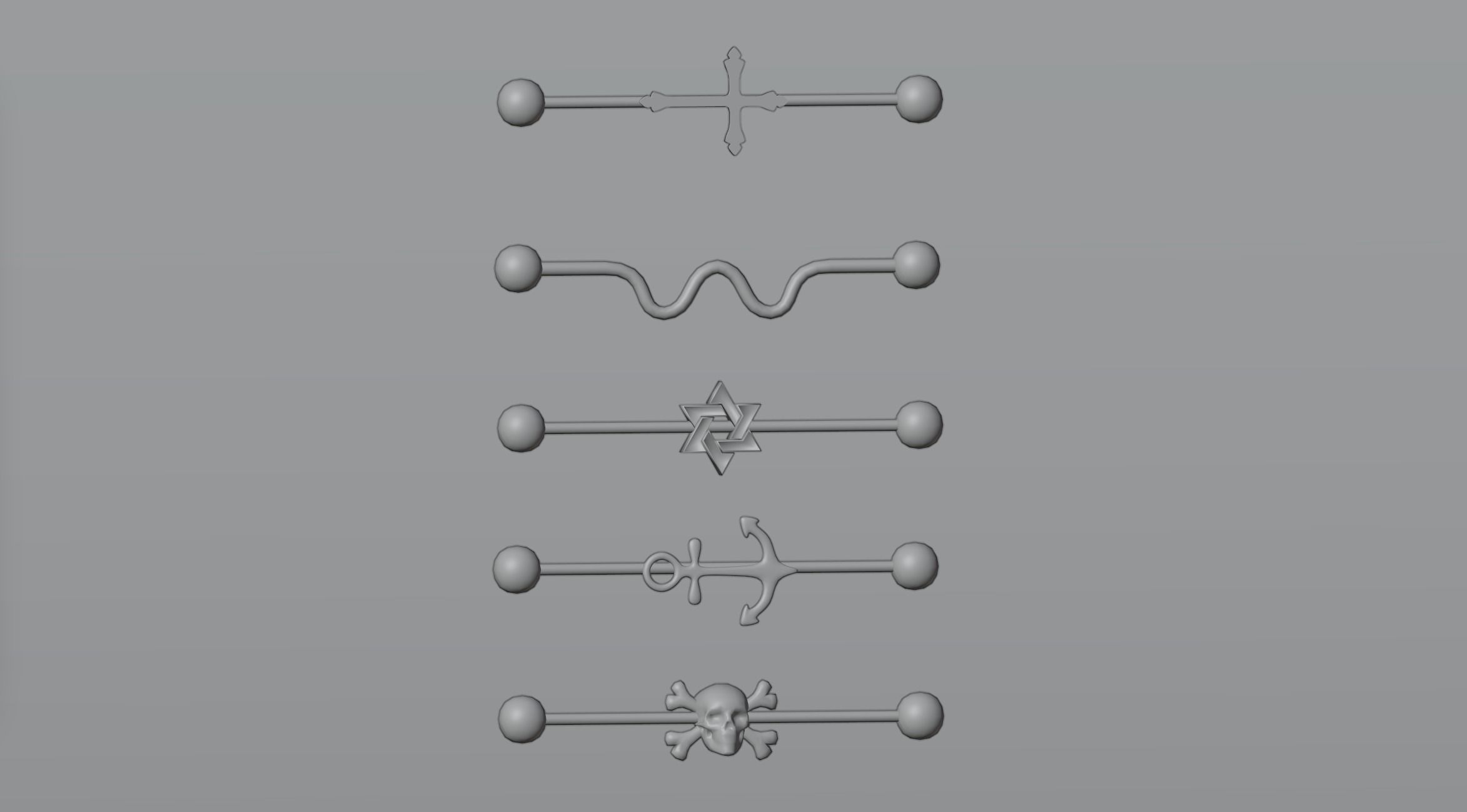 Piercing set 2 star wars ship 3D model_1