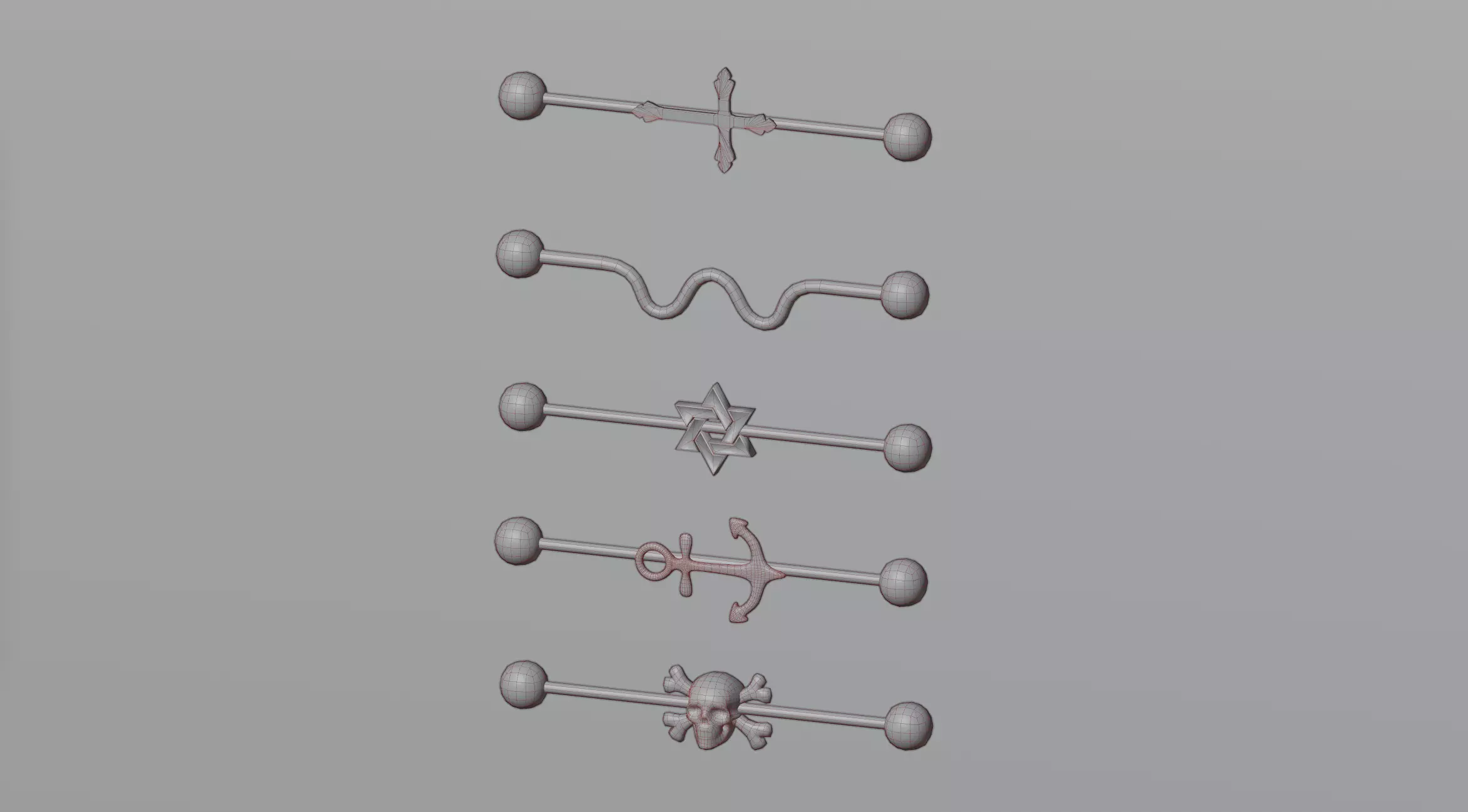 Piercing set 2 star wars ship 3D model_0