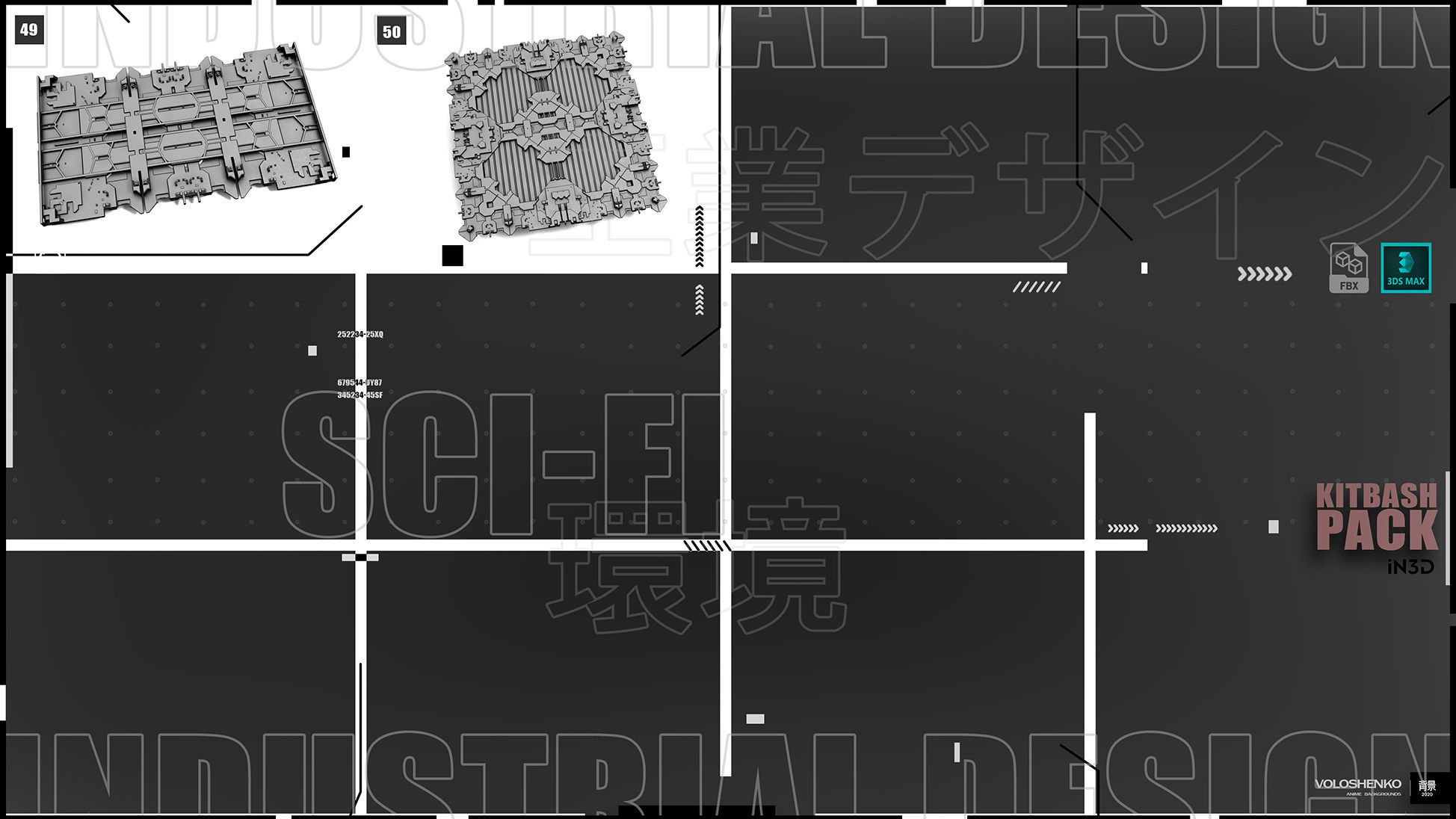 KITBASH PACK SCI-FI WALLS Vol5 3D model_5