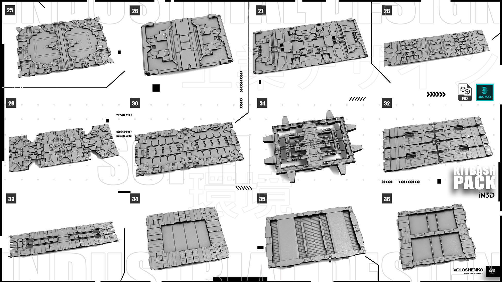 KITBASH PACK SCI-FI WALLS Vol5 3D model_3