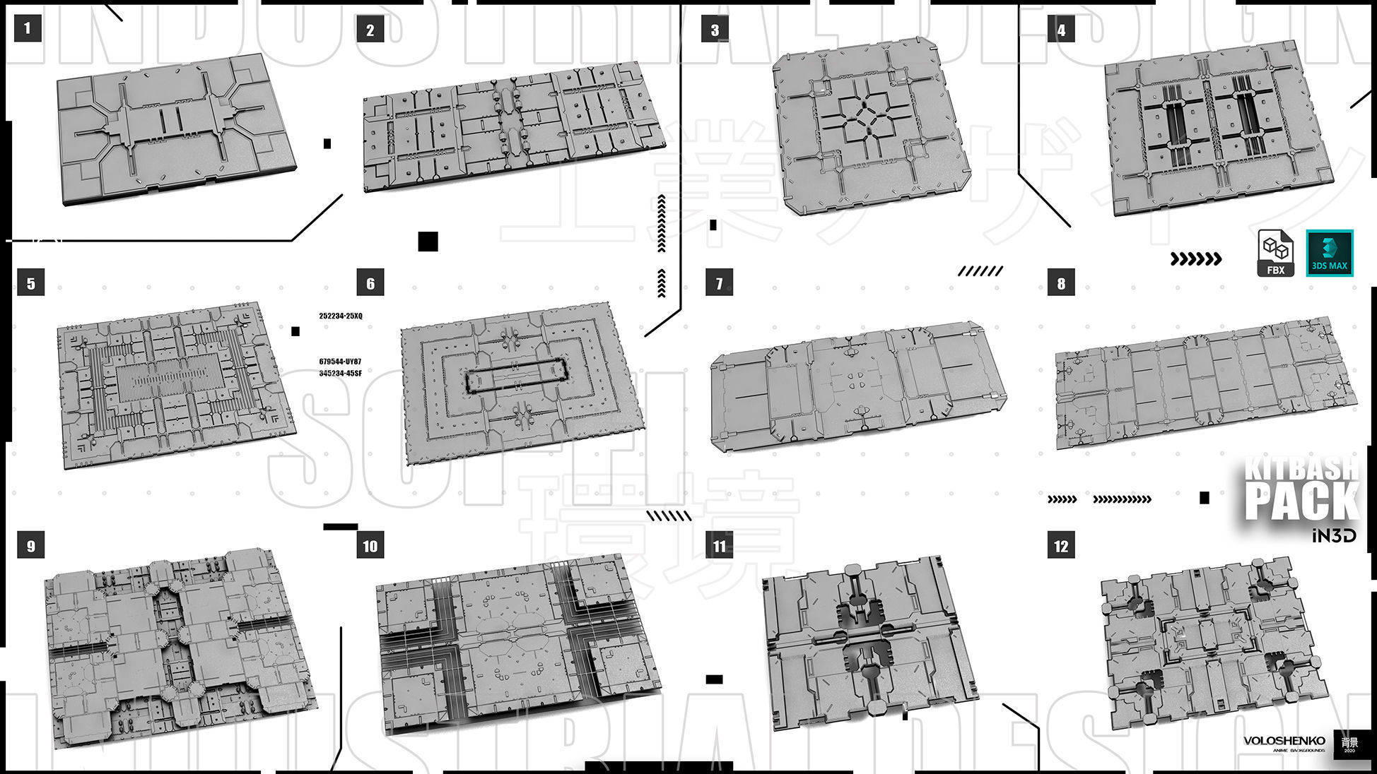 KITBASH PACK SCI-FI WALLS Vol5 3D model_1