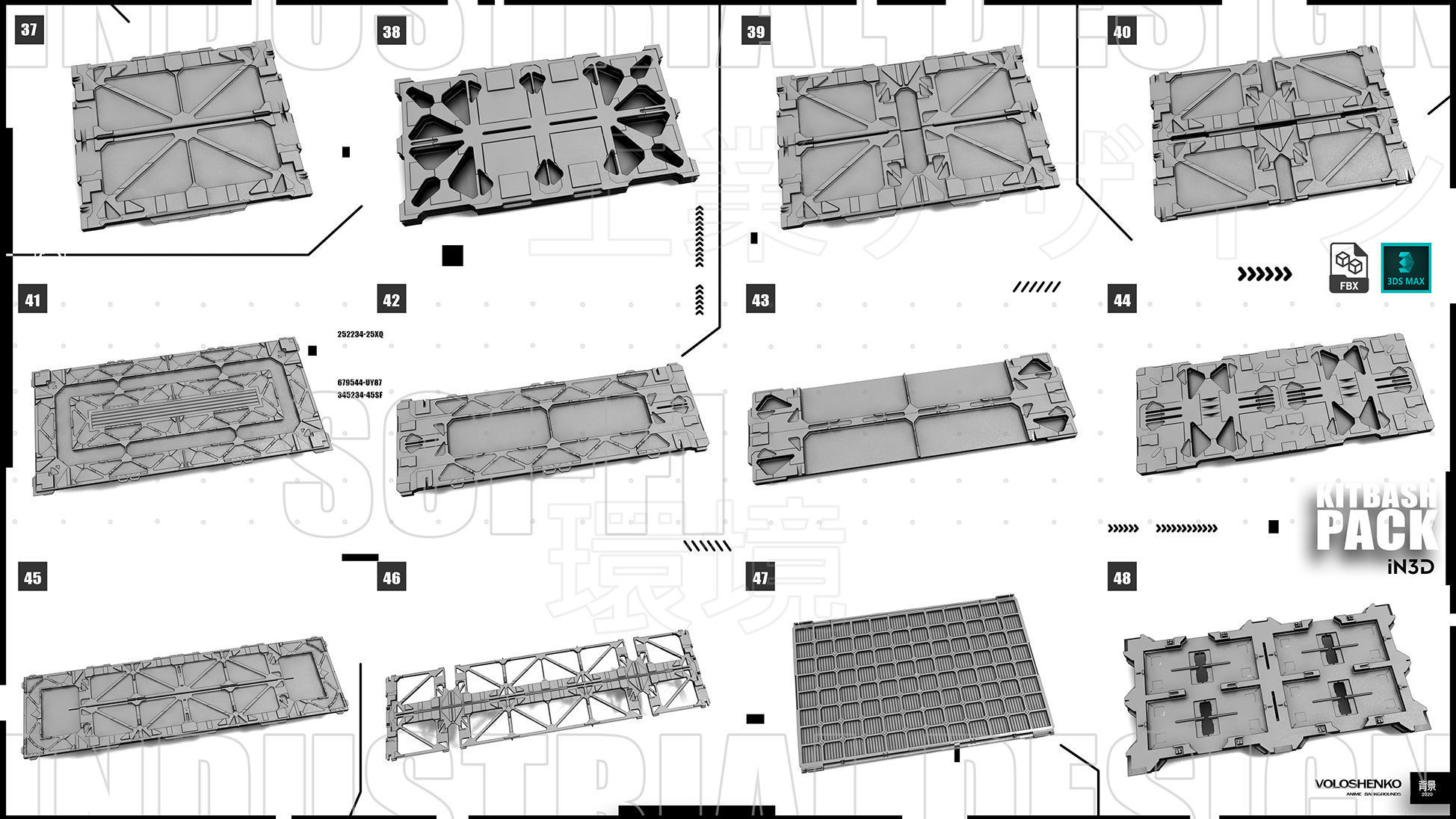 KITBASH PACK SCI-FI WALLS Vol5 3D model_4