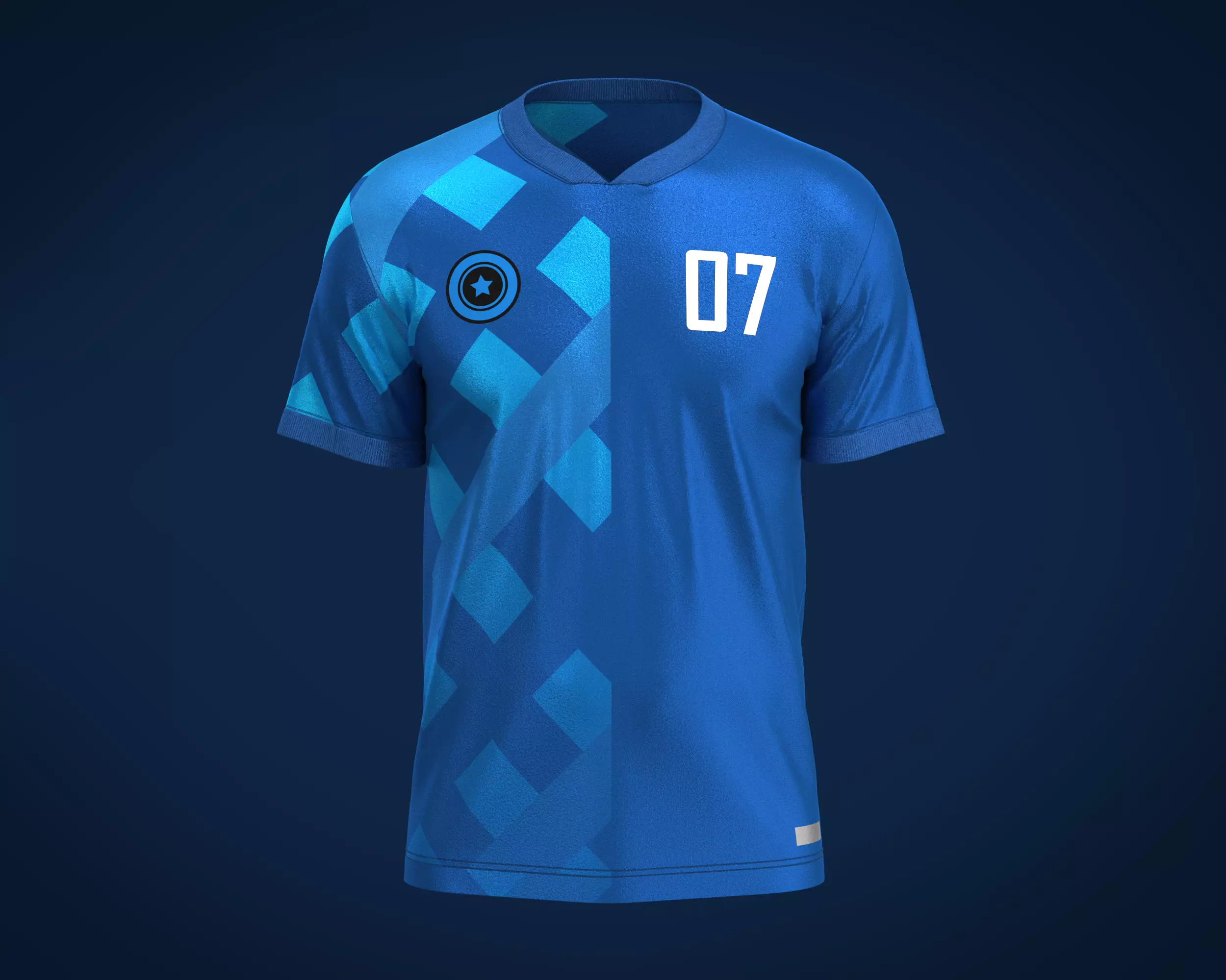 Soccer Blue Jersey Player-07 3D model