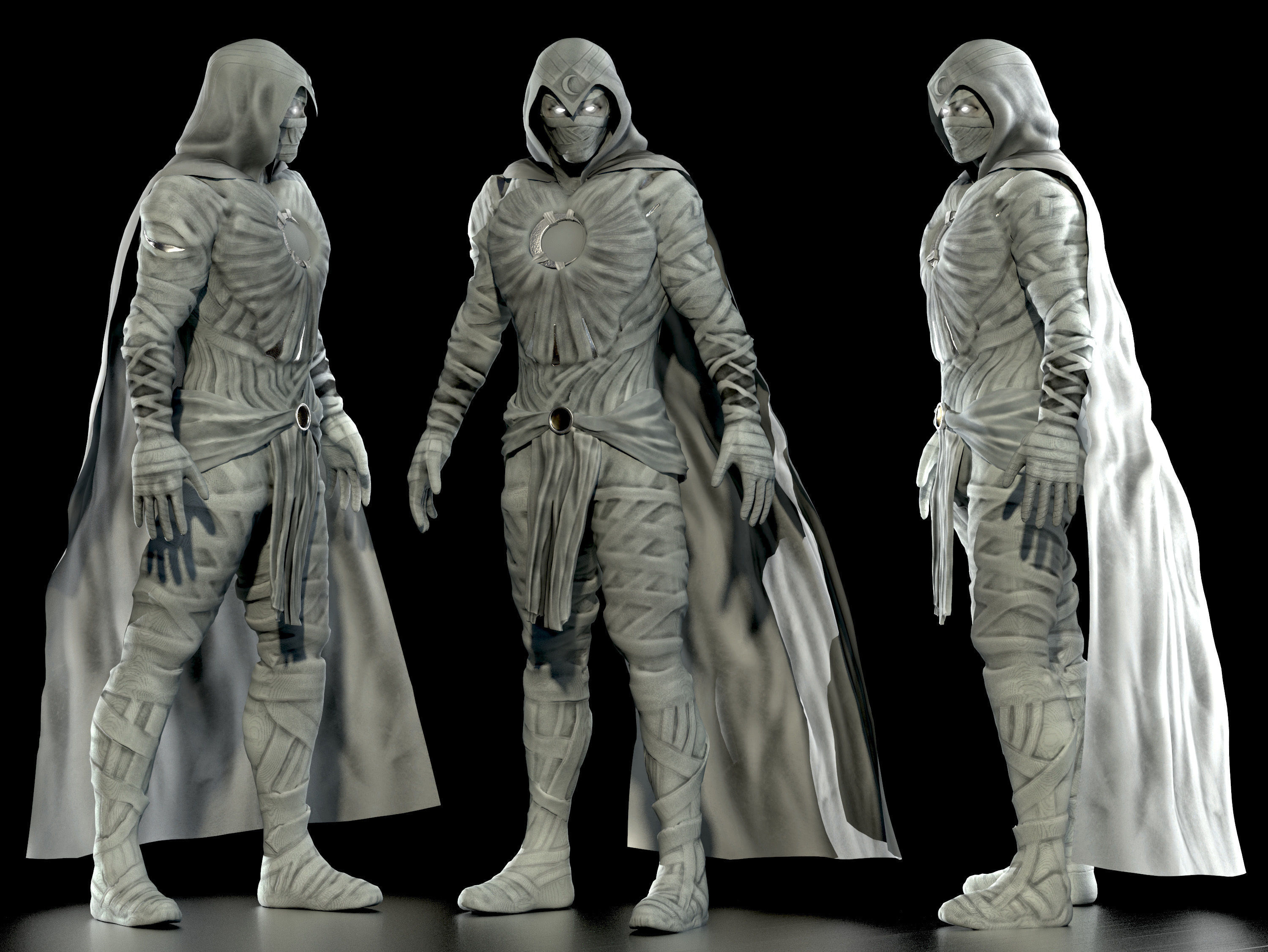 Moon Knight  Low-poly 3D model_7