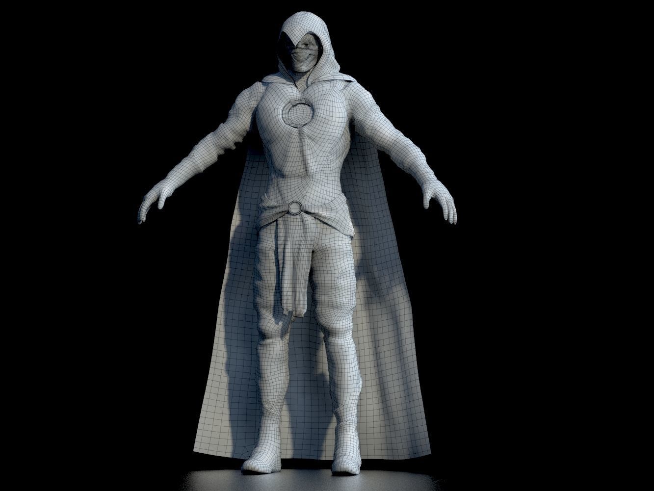 Moon Knight  Low-poly 3D model_8