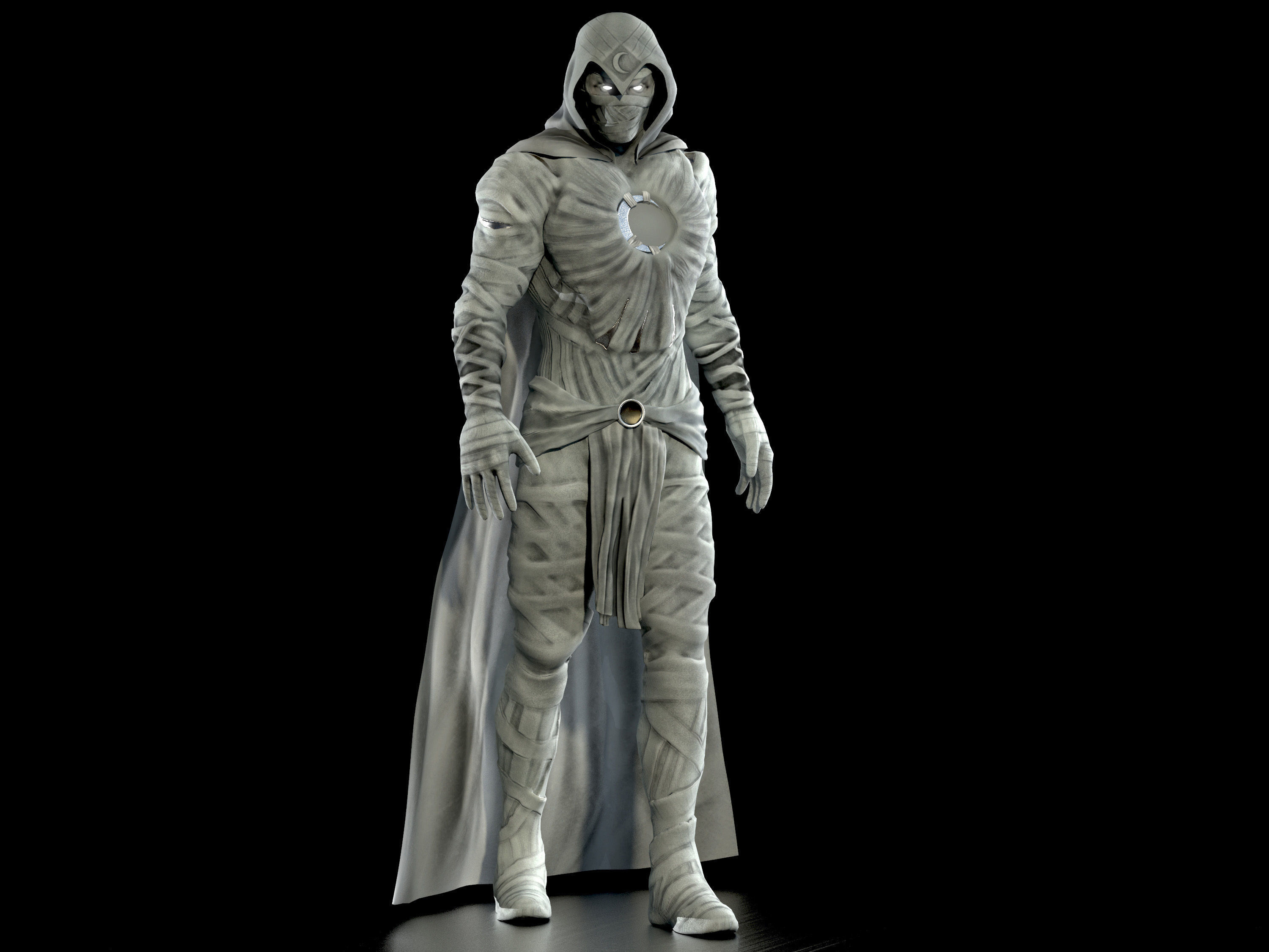 Moon Knight  Low-poly 3D model_3