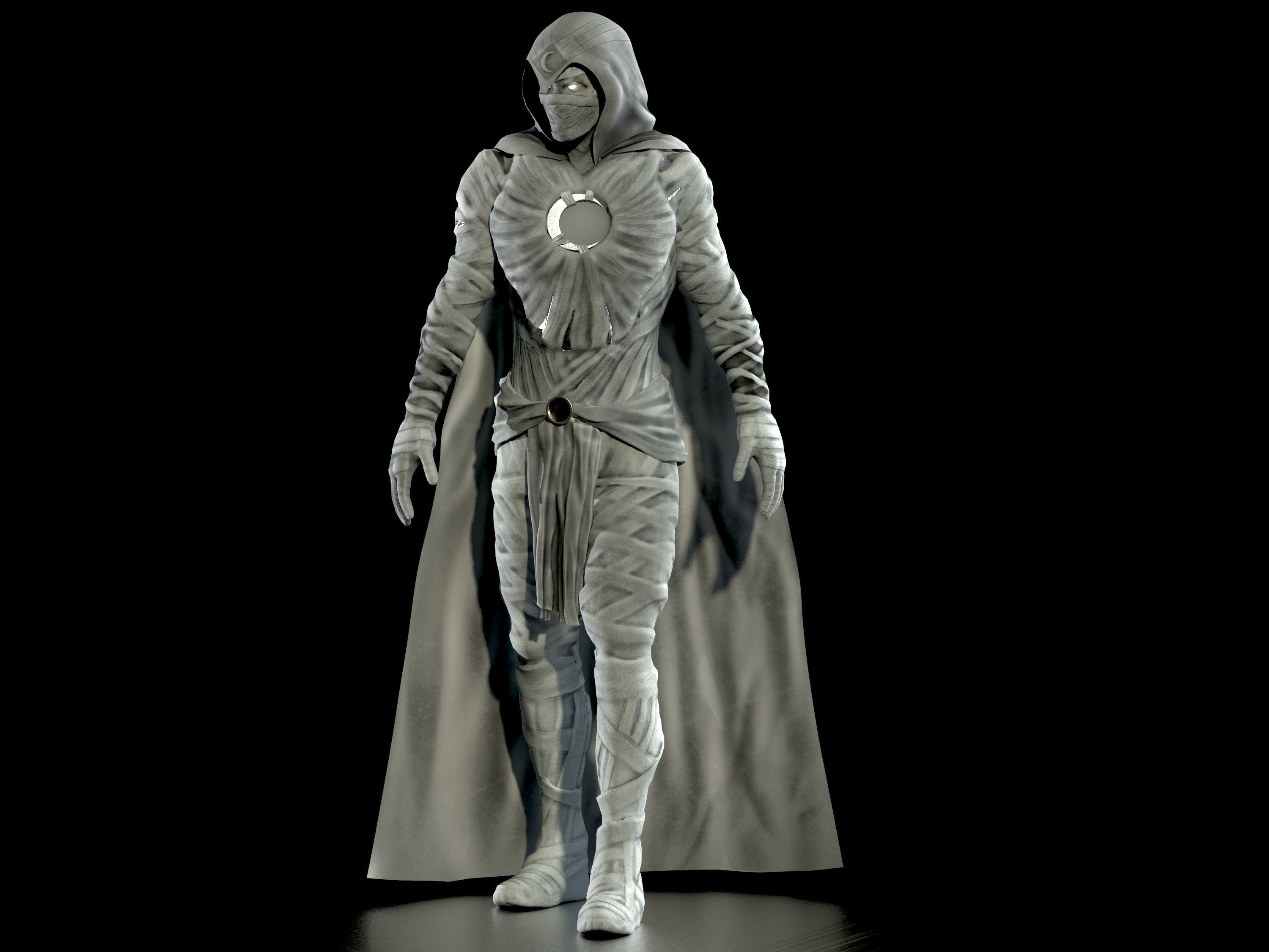 Moon Knight  Low-poly 3D model_2