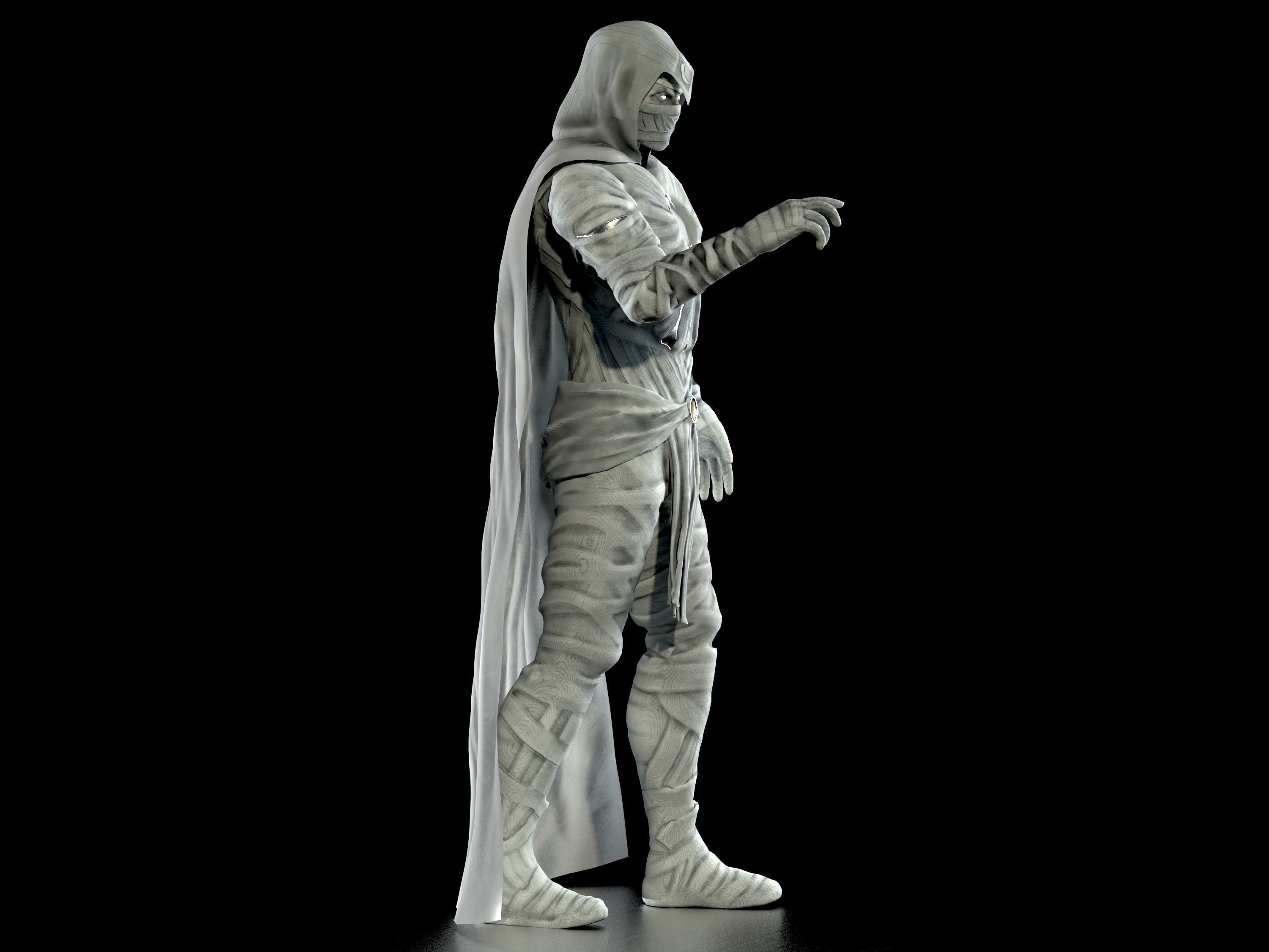 Moon Knight  Low-poly 3D model_5