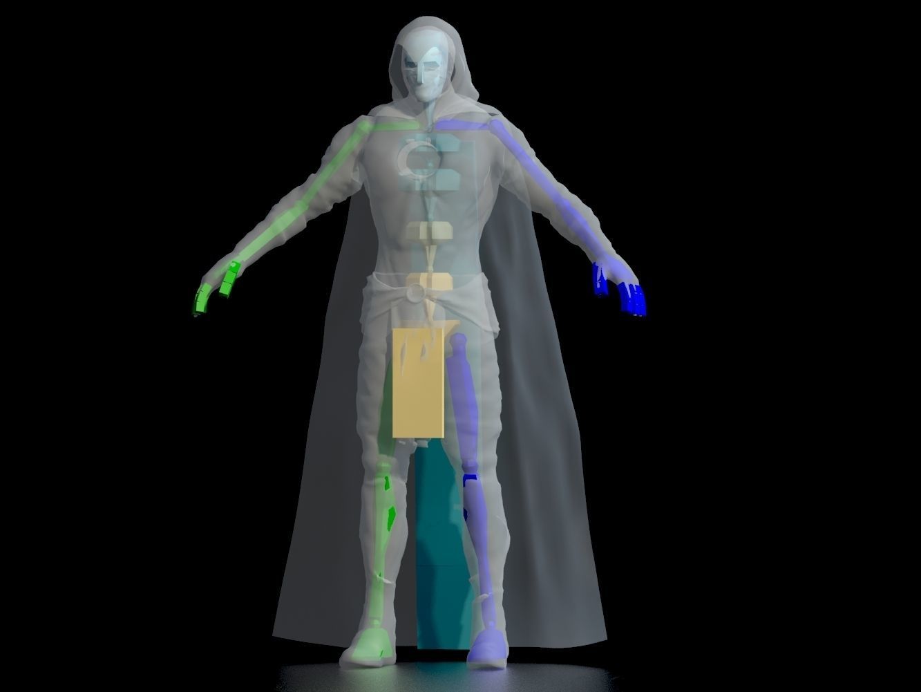 Moon Knight  Low-poly 3D model_10