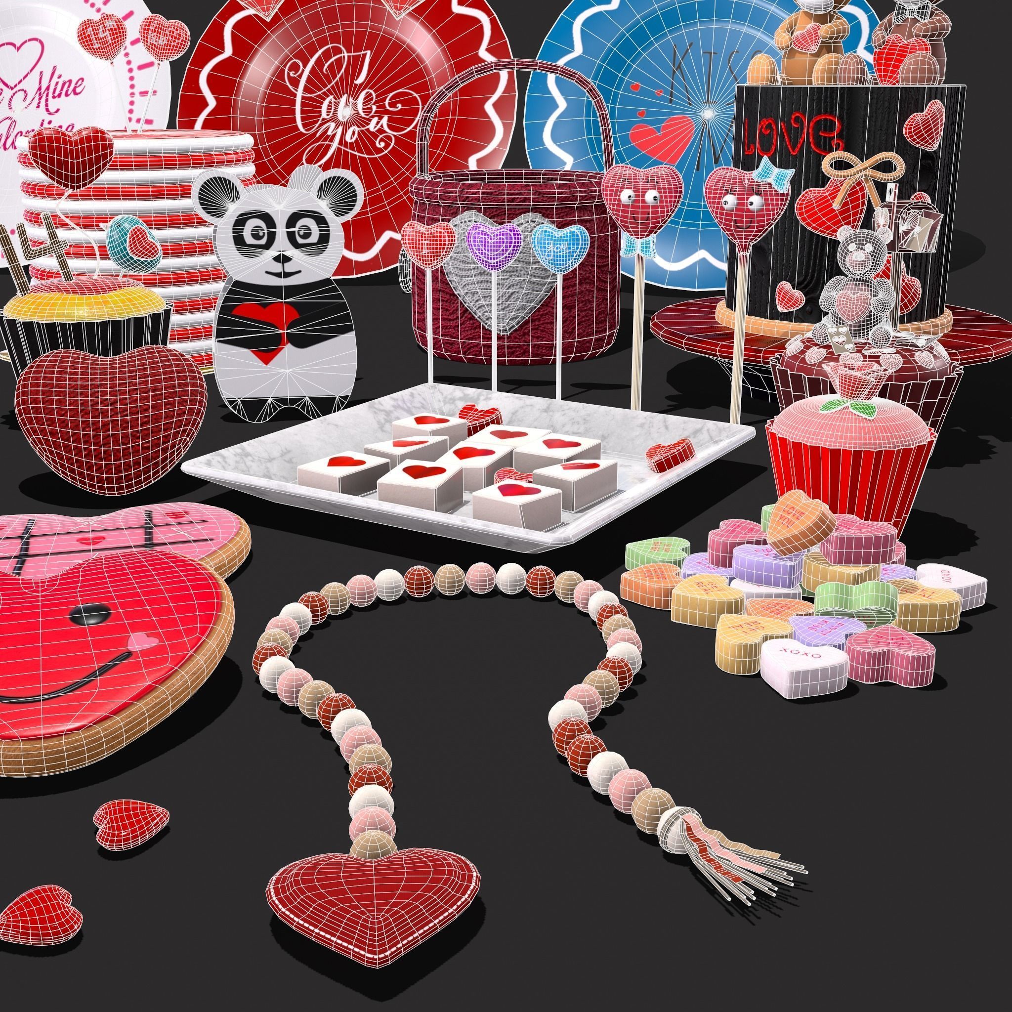 Valentines Day Large Prop Pack 3D Model Collection_12