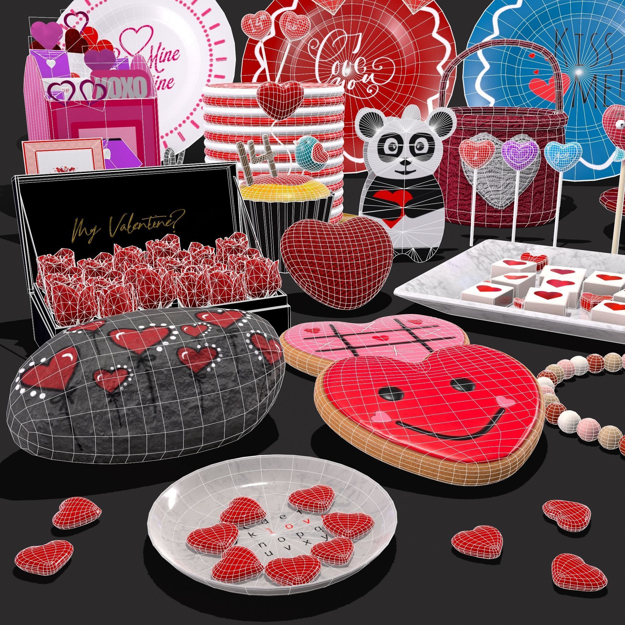 Valentines Day Large Prop Pack 3D Model Collection_10