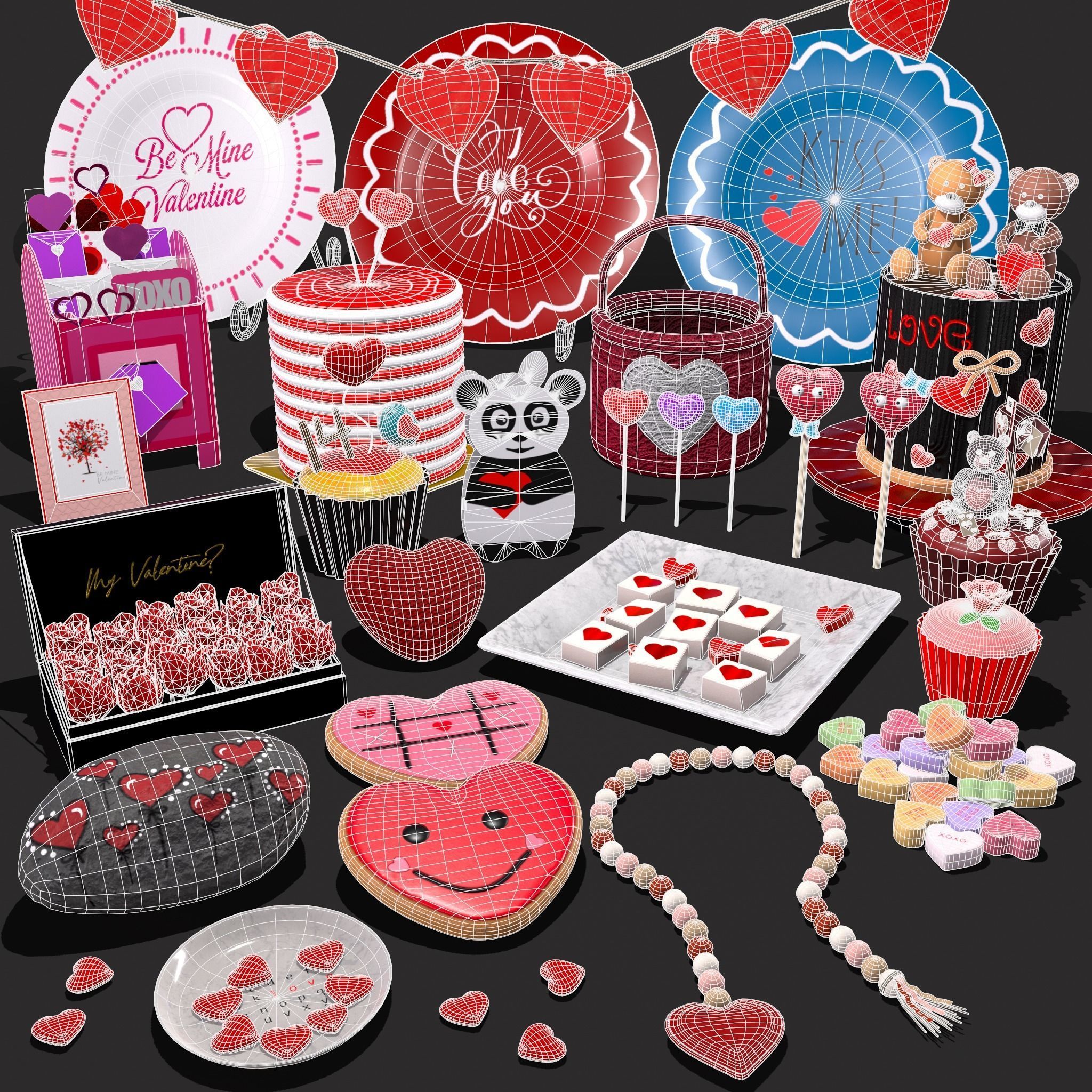 Valentines Day Large Prop Pack 3D Model Collection_38