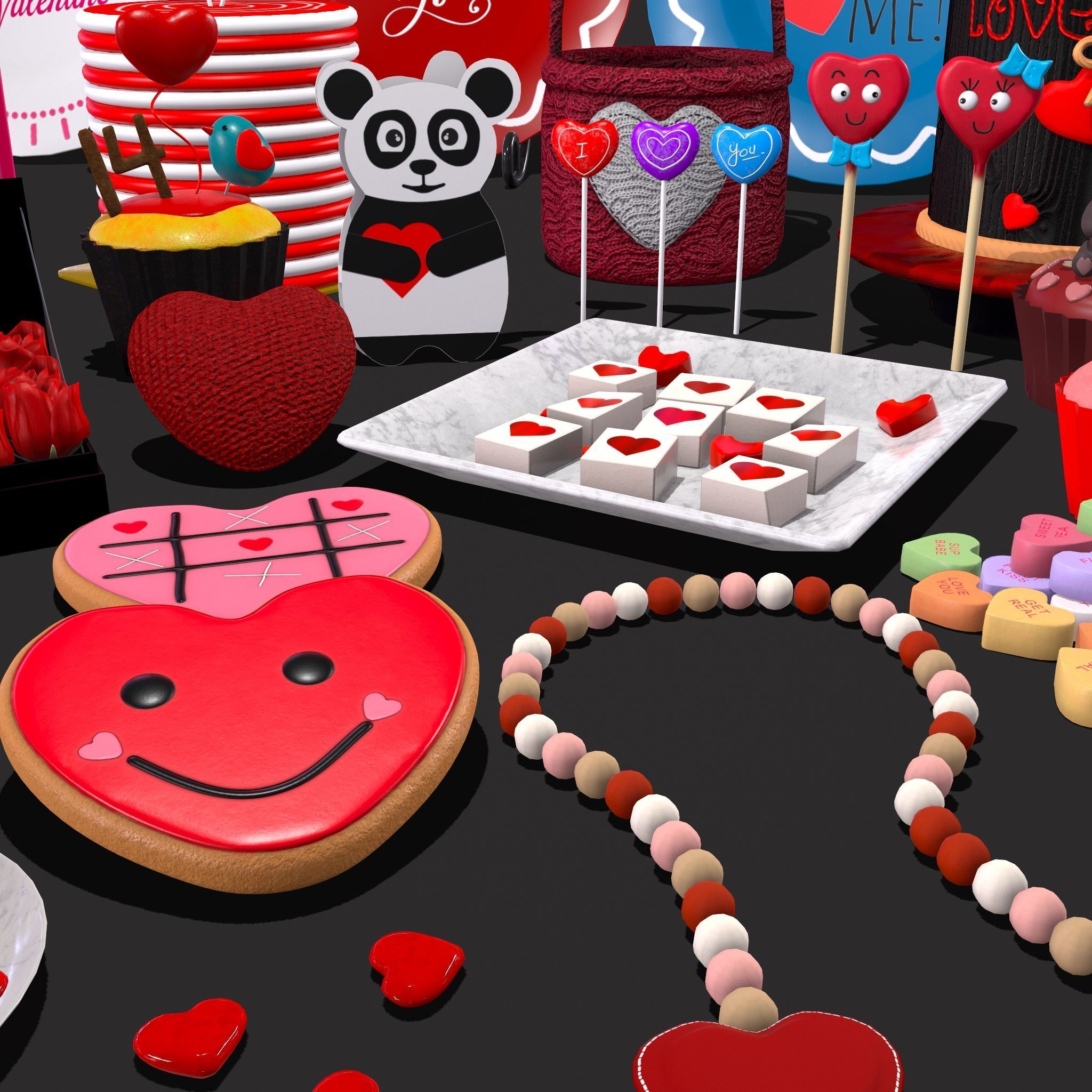 Valentines Day Large Prop Pack 3D Model Collection_17