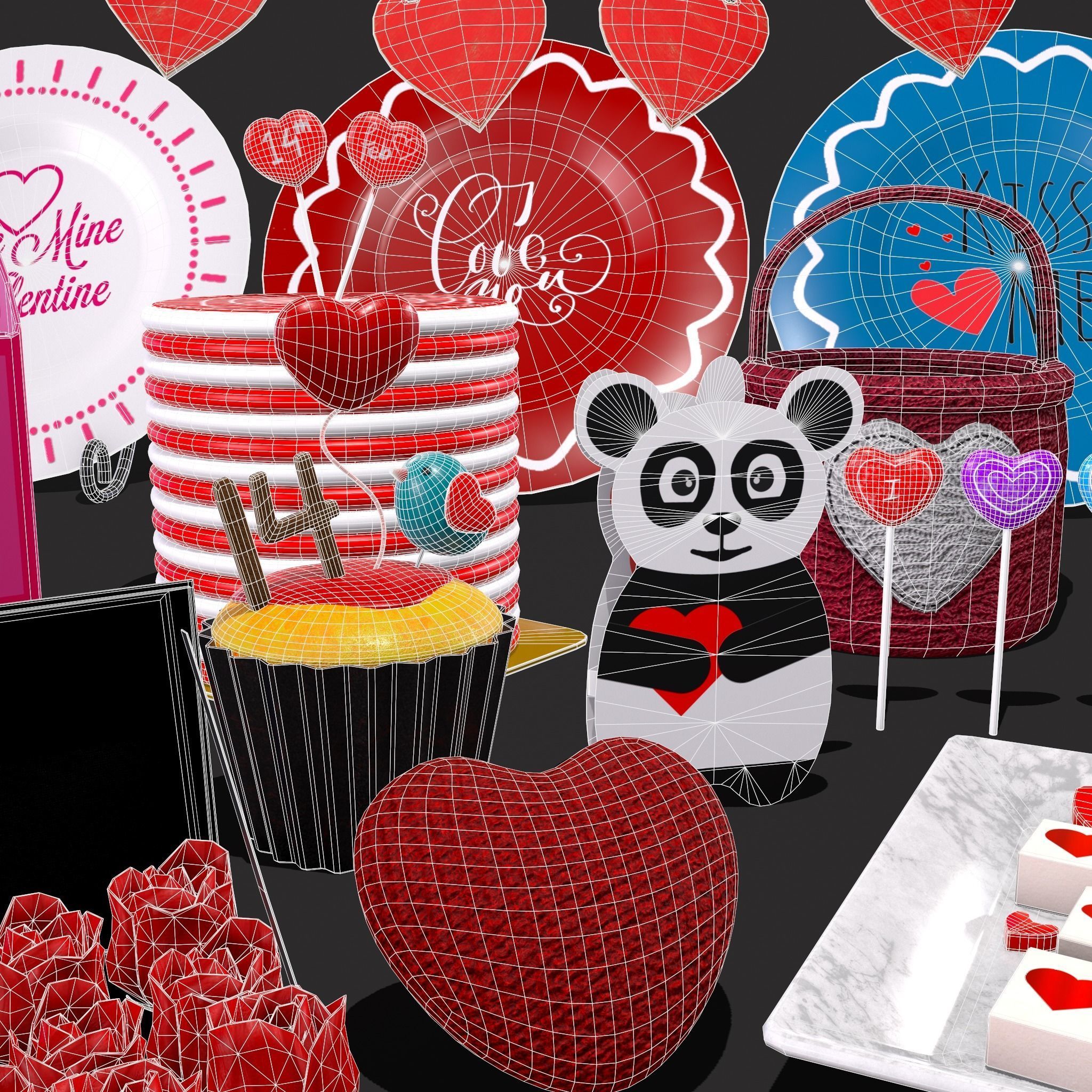 Valentines Day Large Prop Pack 3D Model Collection_36