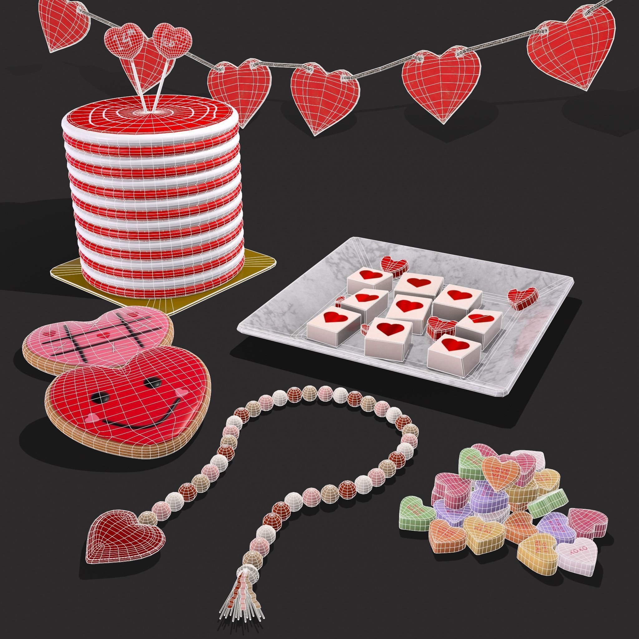 Valentines Day Large Prop Pack 3D Model Collection_26
