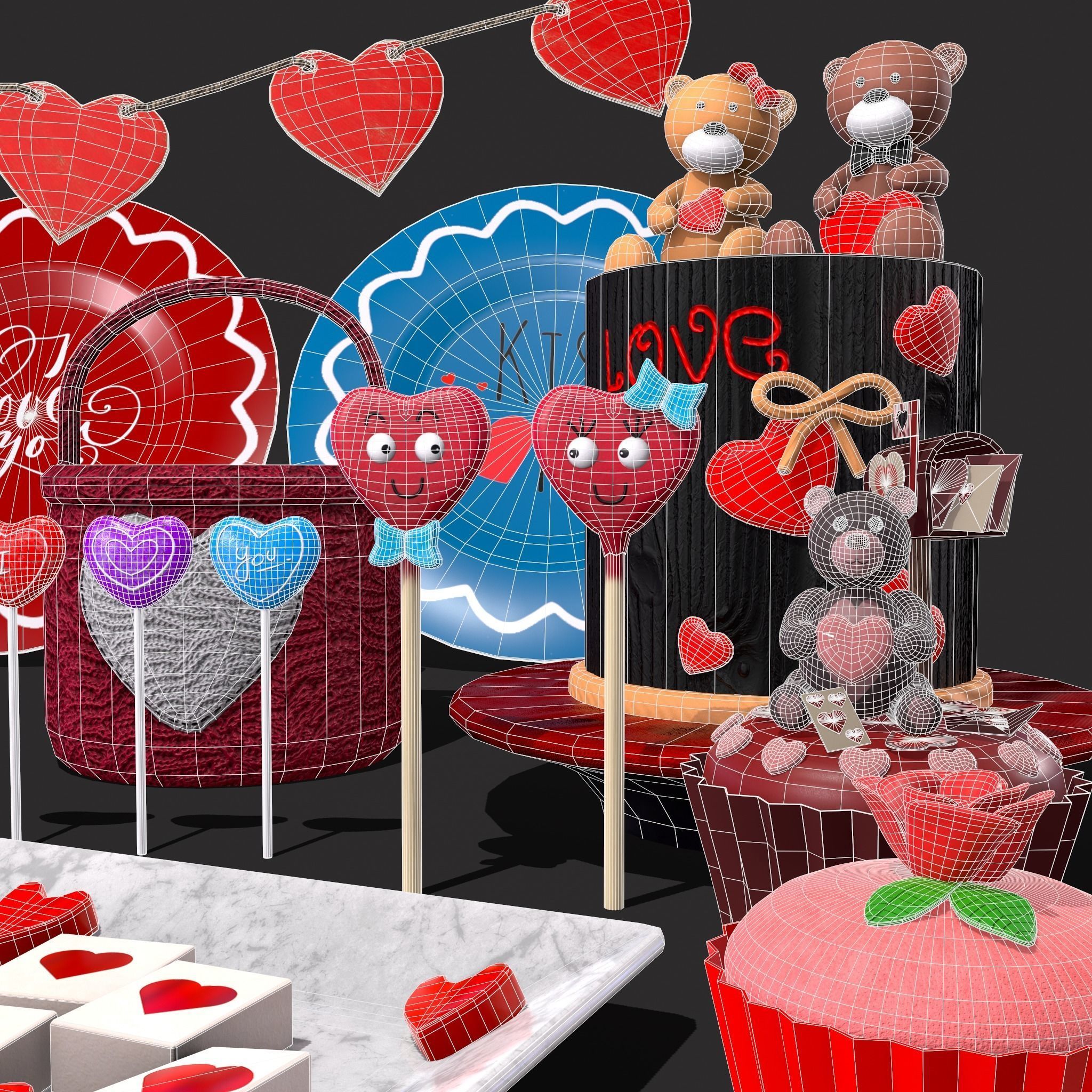 Valentines Day Large Prop Pack 3D Model Collection_34