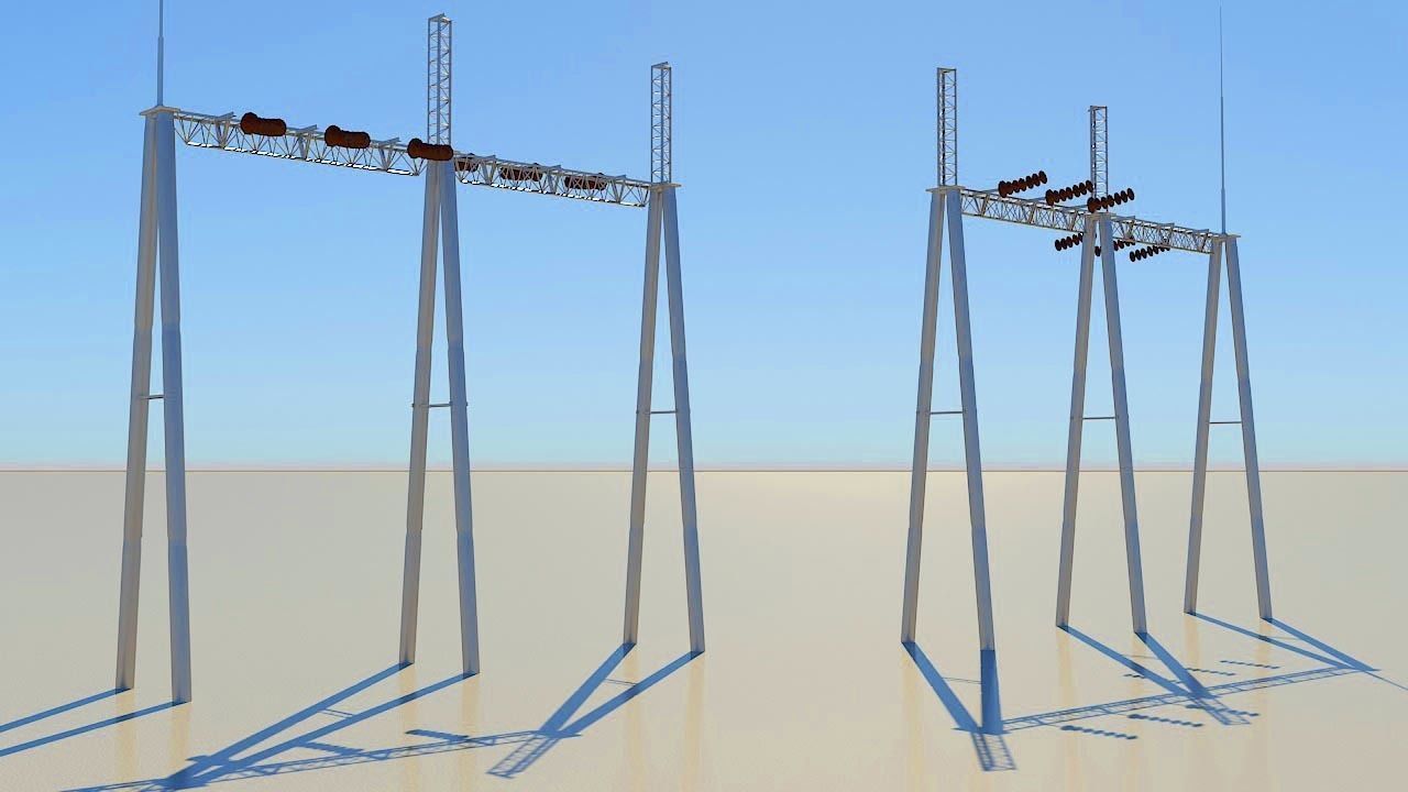 Substation equipment 3D Model Low-poly 3D model_2