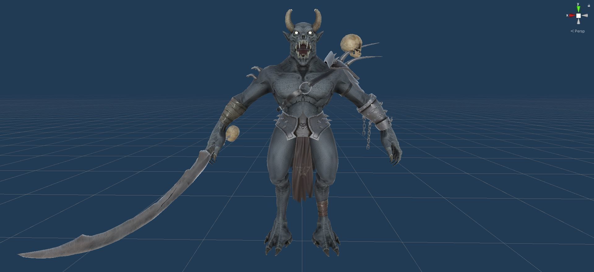 Demon 2 holding sword Low-poly 3D model_27