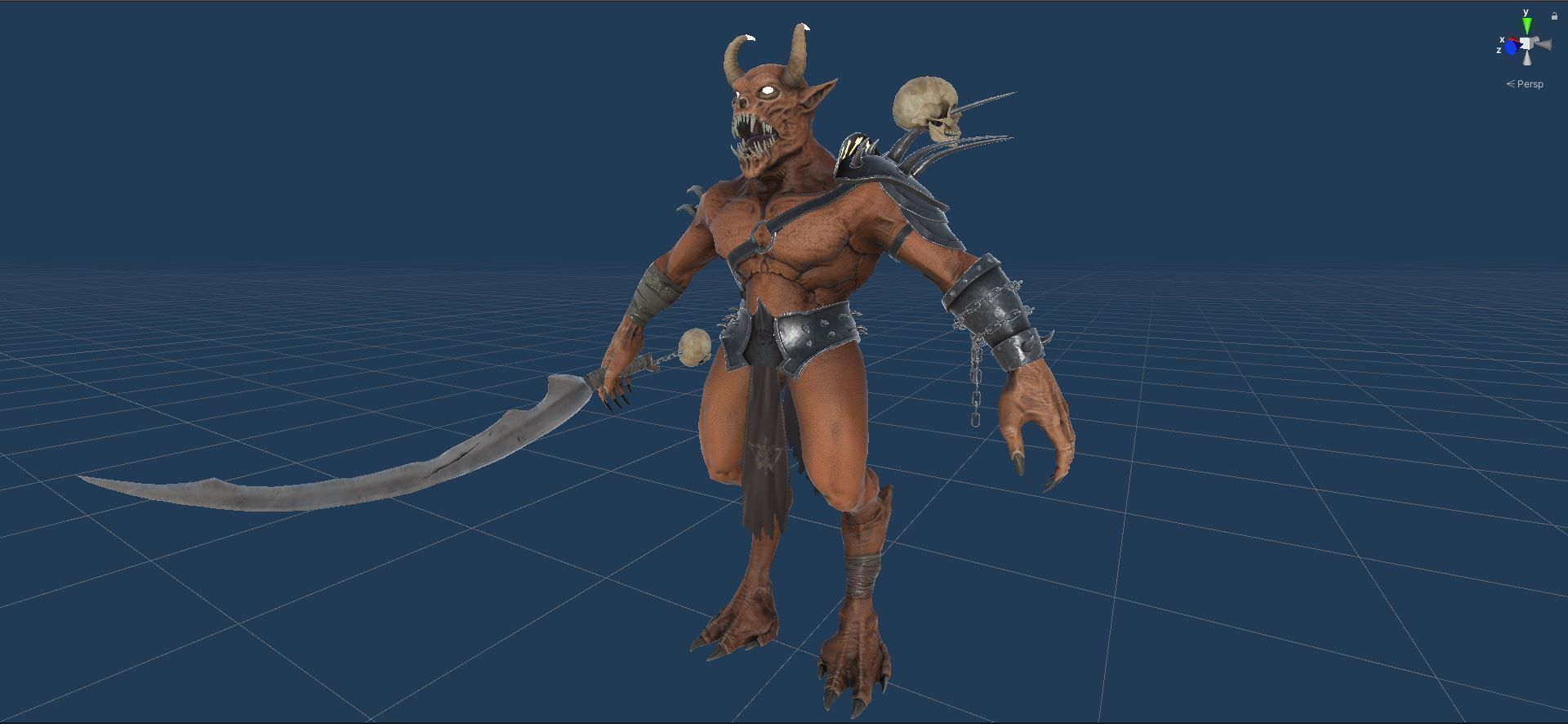 Demon 2 holding sword Low-poly 3D model_29